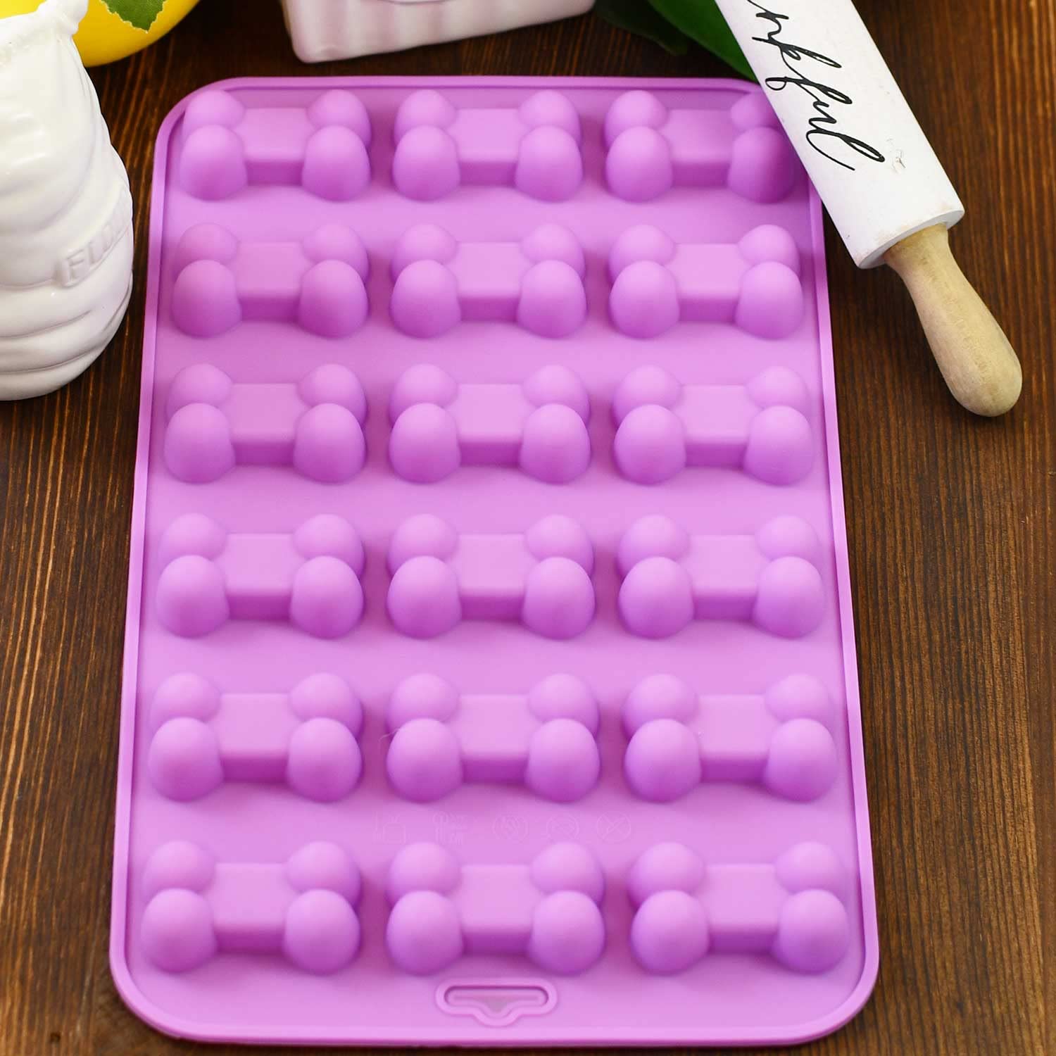 Halloween Silicone Mold Ice Cube Tray Scary Fun Candy Chocolate Mould Oven Safe (Bones)
