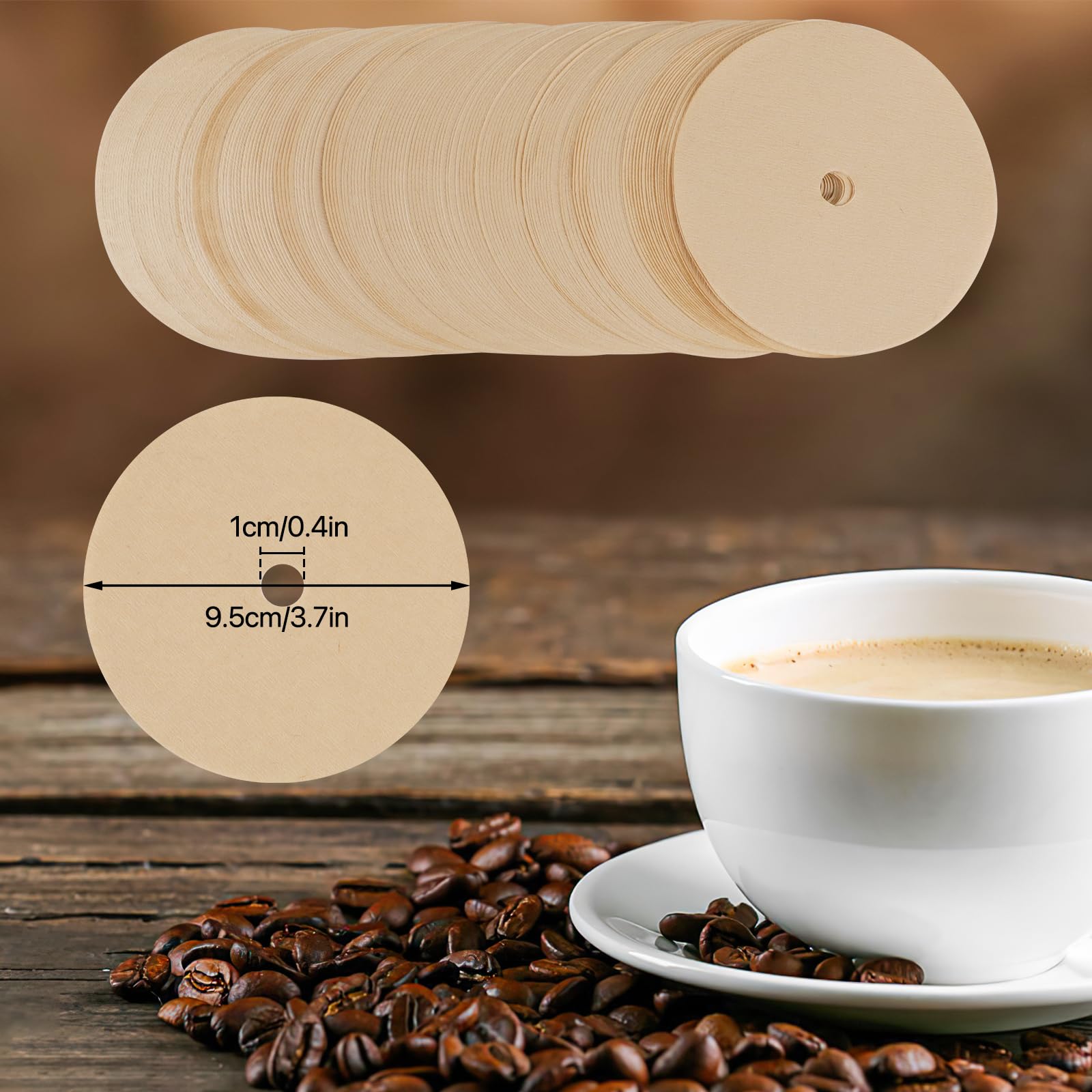 300 Count Percolator Coffee Filters, 3.75 Inch Natural Unbleached Disposable Coffee Filter Disc Coffee Filters For Percolators C