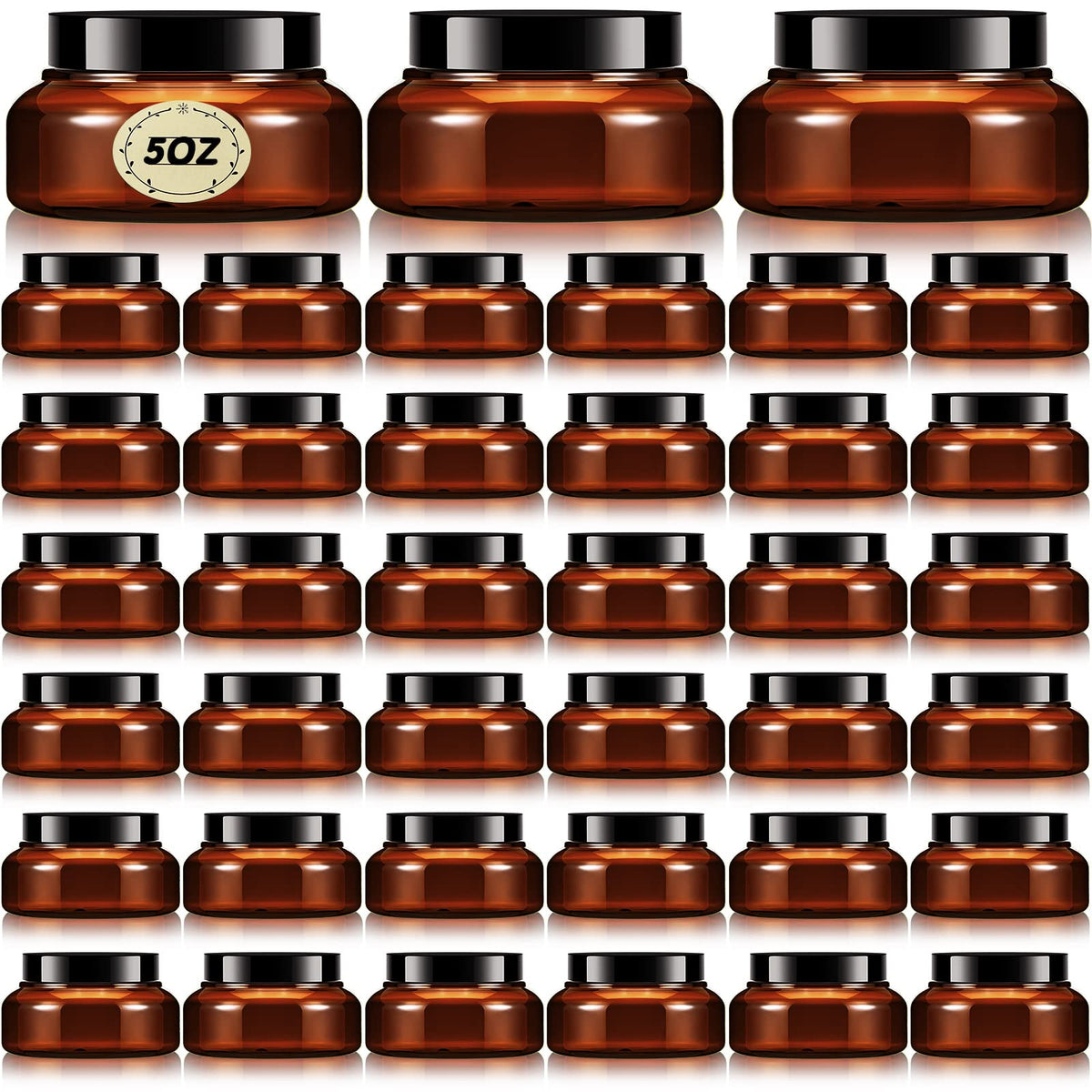 36 Pack 5 Oz Plastic Containers With Lids, Labels, Round Plastic Jars With Lids Empty Refillable Cosmetic Containers For Lotion,