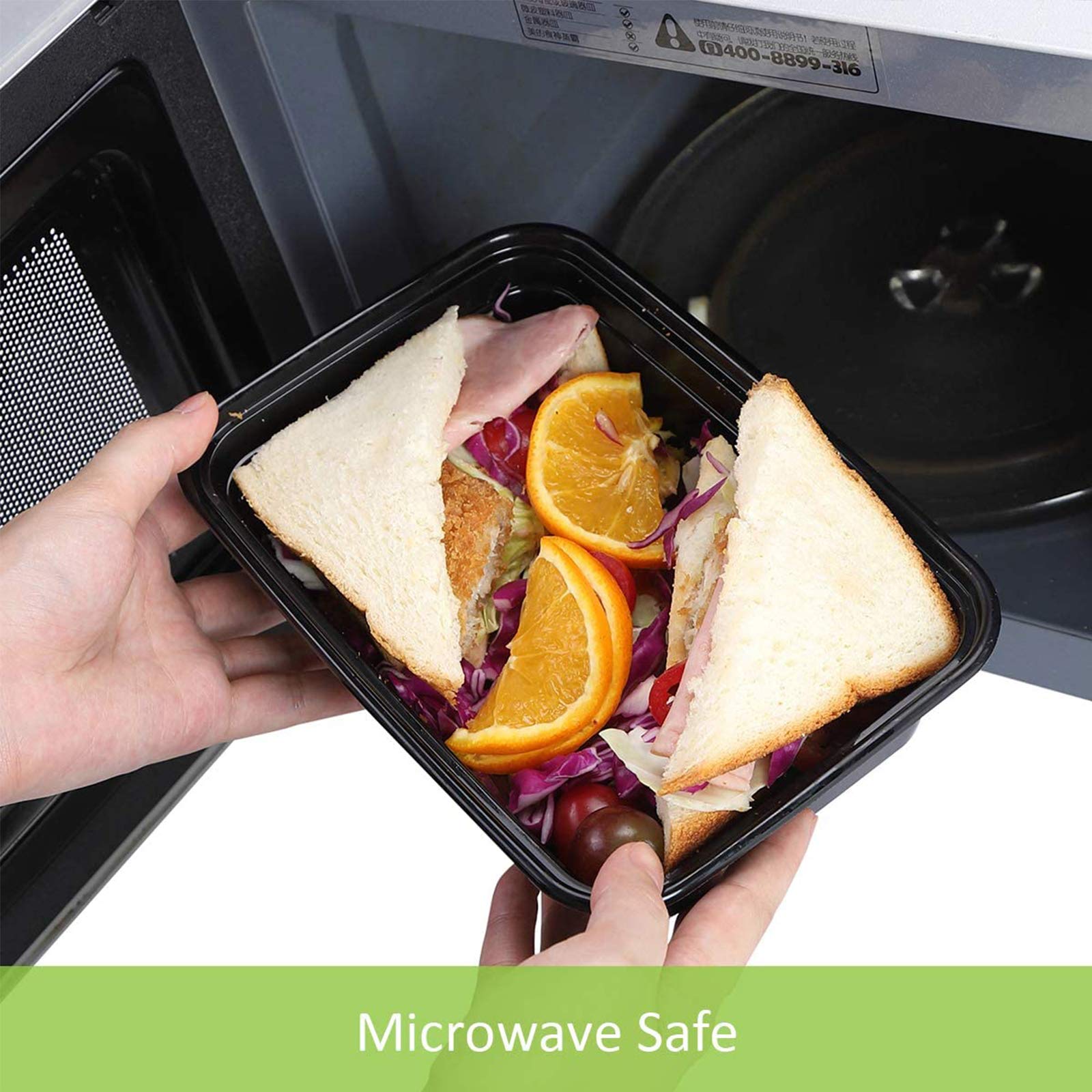 Aifusi 50 Pack Meal Prep Container, Disposable Lunch Box, Food Storage Washable Containers With Lids, Reusable Plastic Bento Box