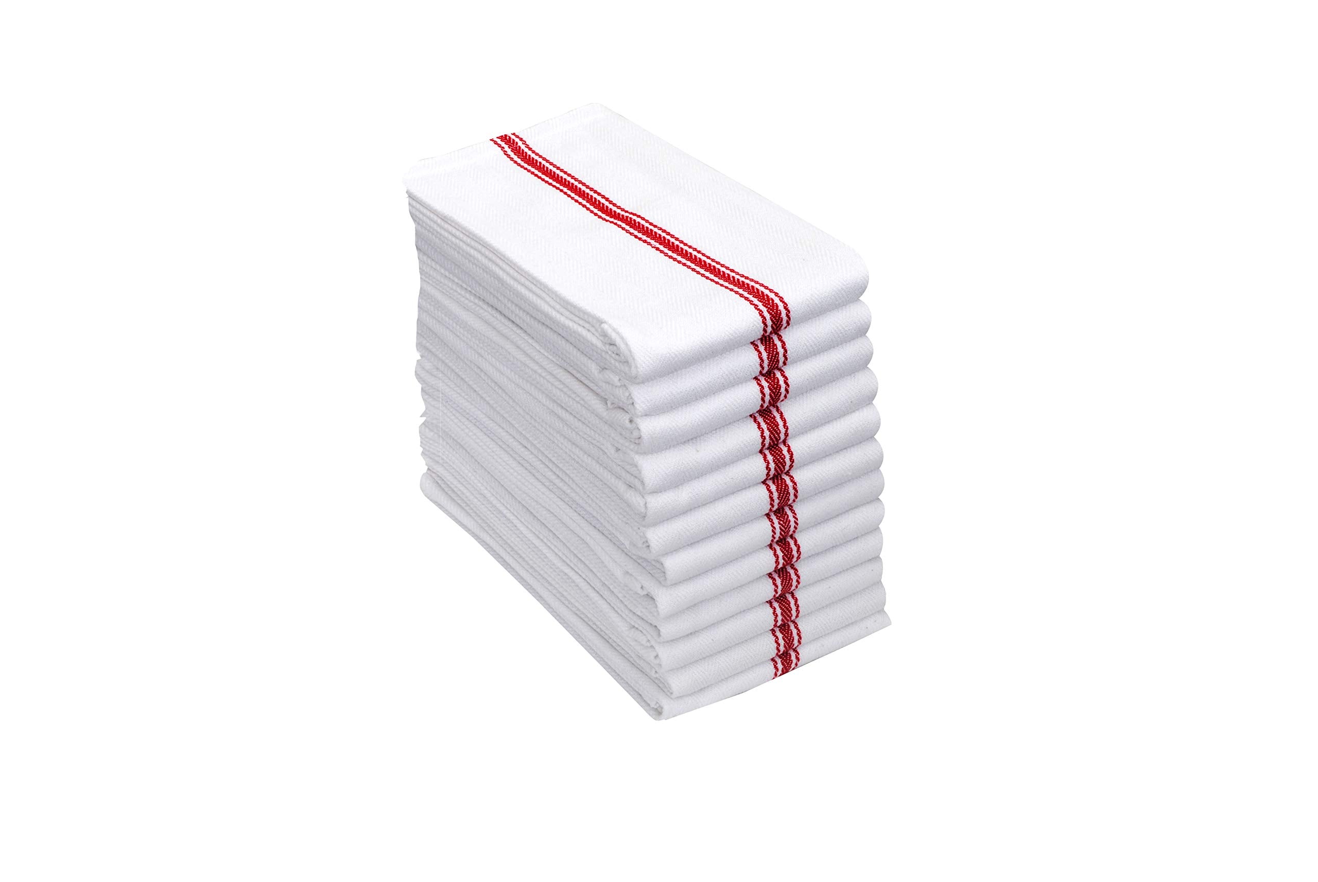 Amour Infini Herringbone Weave Kitchen Towels | Set Of 12 | 28 X 16 Inches | 100% Ring Spun Cotton Dish Towels | Ultra Soft And