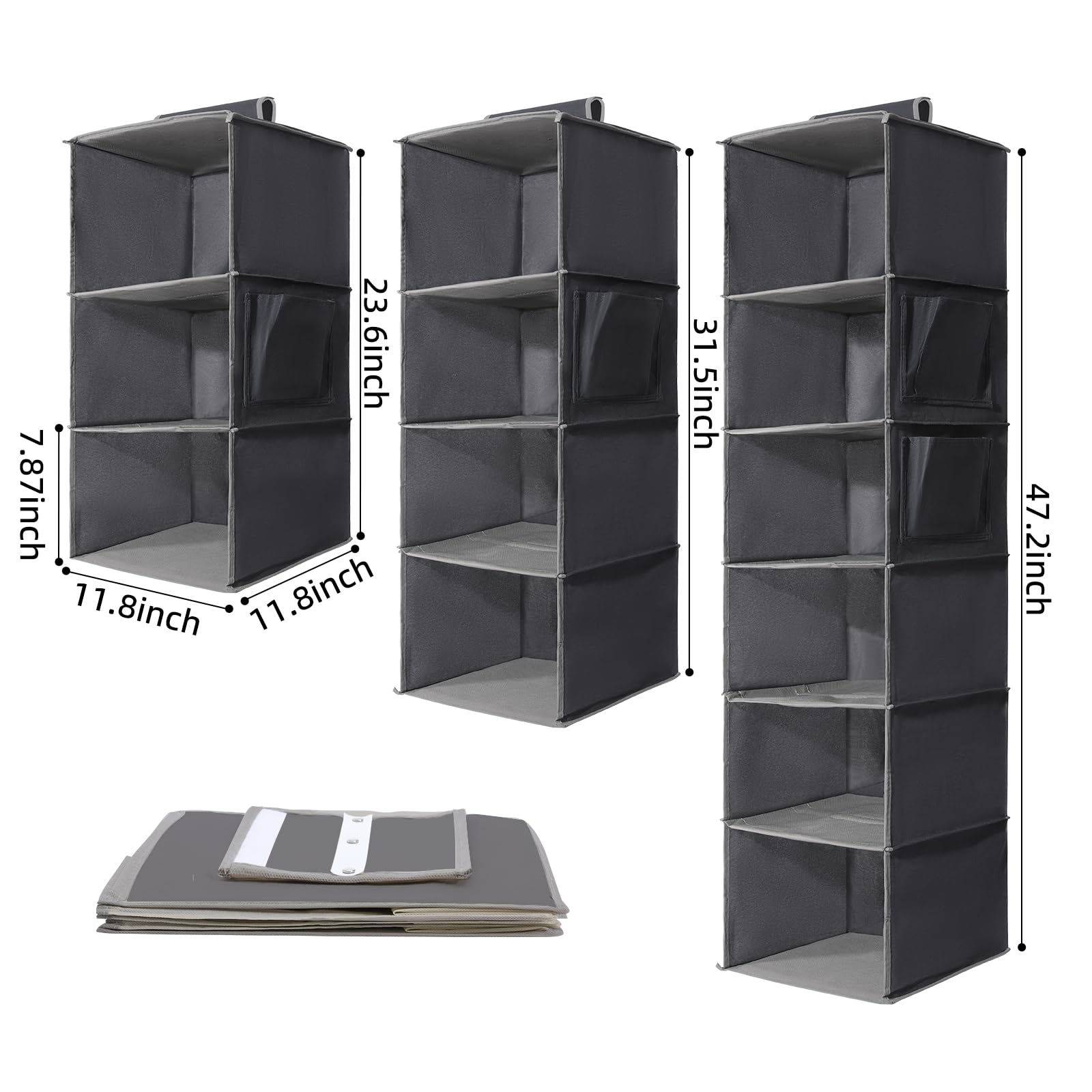 Yrcbehfu 2 Packs Hanging Closet Organizer Storage, 4-Shelf Hanging Shelves For Closet, Closet Clothes Organizer And Storage With