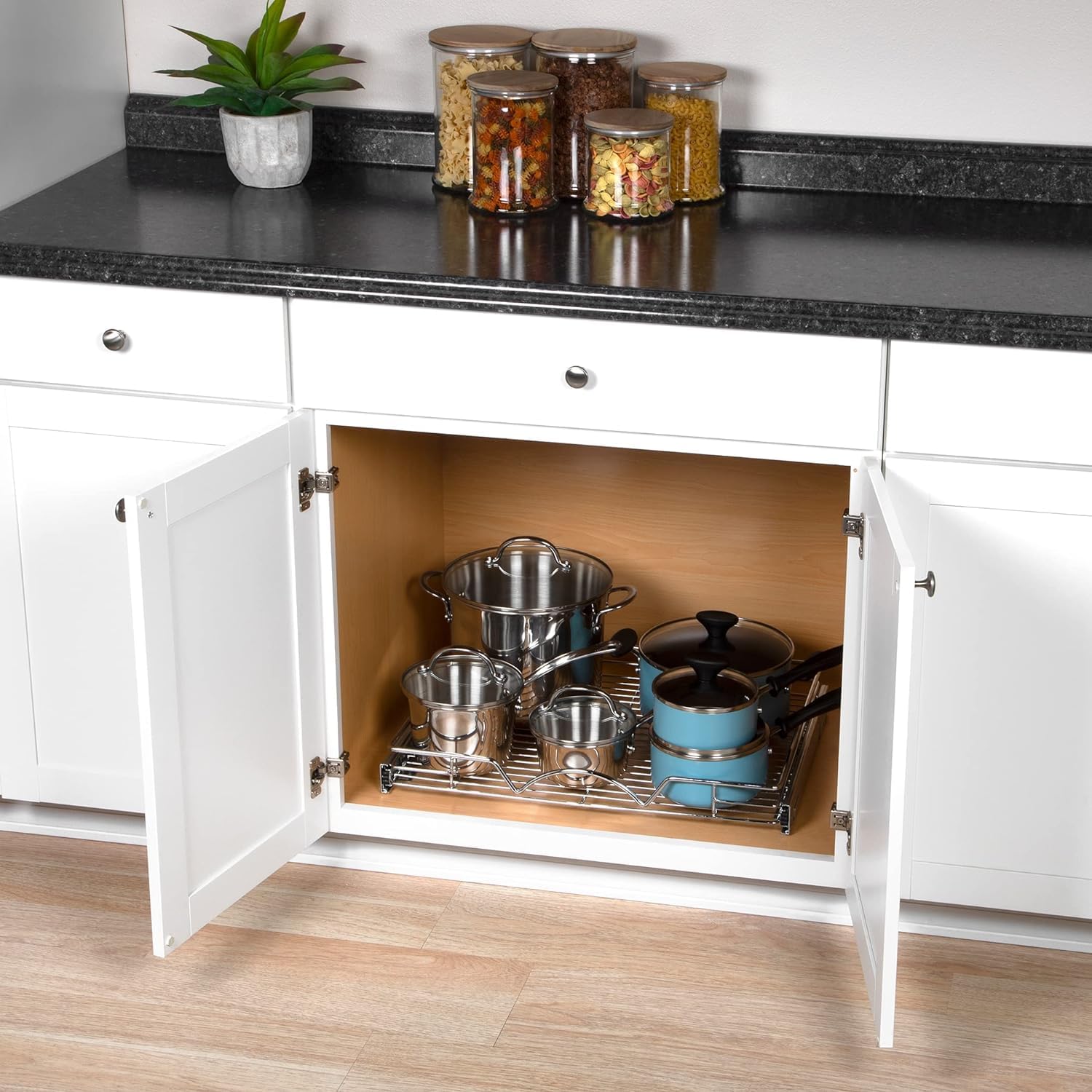 Holdn Storage Pull Out Cabinet Organizer, Heavy Duty Caddy W/Lifetime Limited Warranty -22   W X 17   D - Requires At Least 23-1