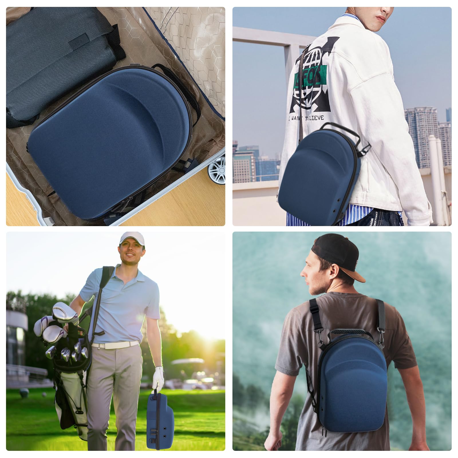 Livememory Travel Hat Case - Hard Hat Case For Baseball Caps Hat Carrier Case Rack For Travel & Home Storage - Protects Up To 6
