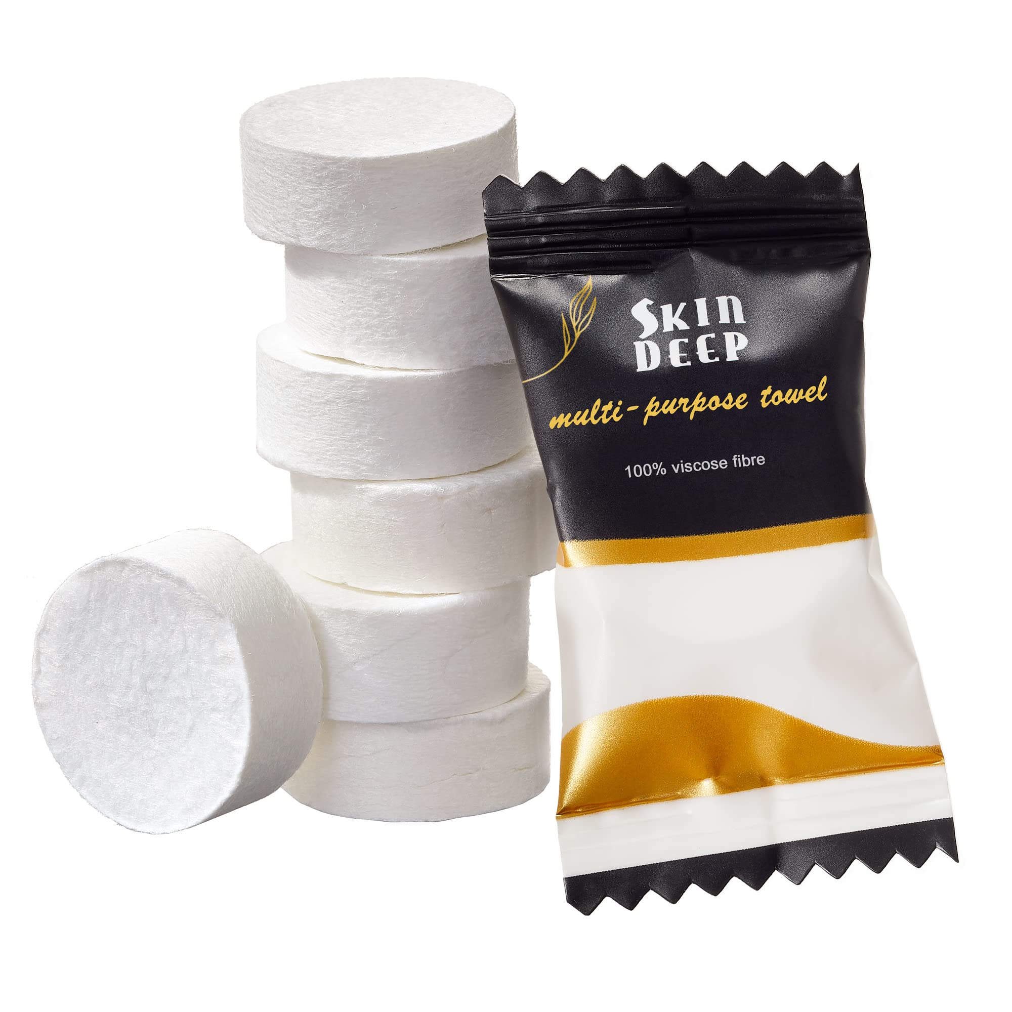 High Absorption Biodegradable Compressed Towels By Skin Deep (Disposable Emergency Travel Towelettes) 25Pc Pouch