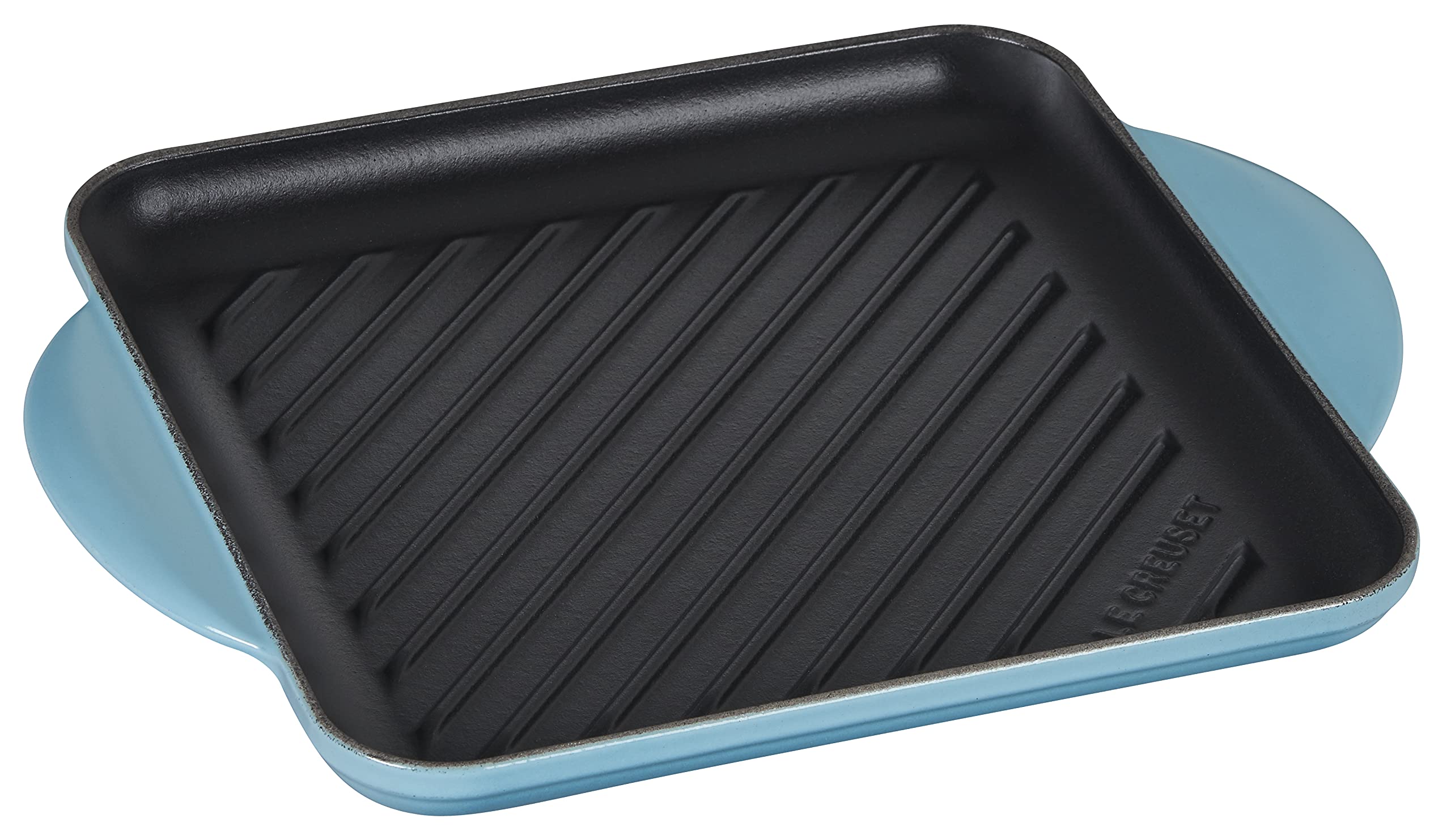 Le Creuset Enamaled Cast Iron Square Grill, 9.5, Caribbean