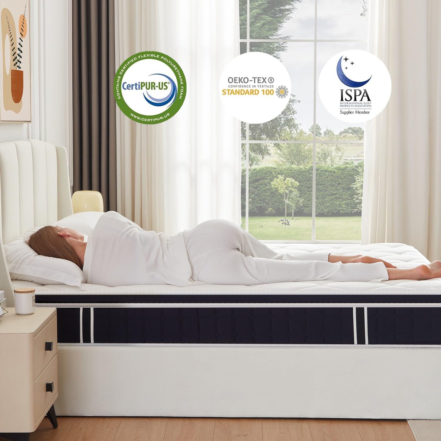 Cmfobamts Queen Mattress, 10 Inch Memory Foam Hybrid Mattress In A Box With Independent Spring For Motion Isolation And Pressure