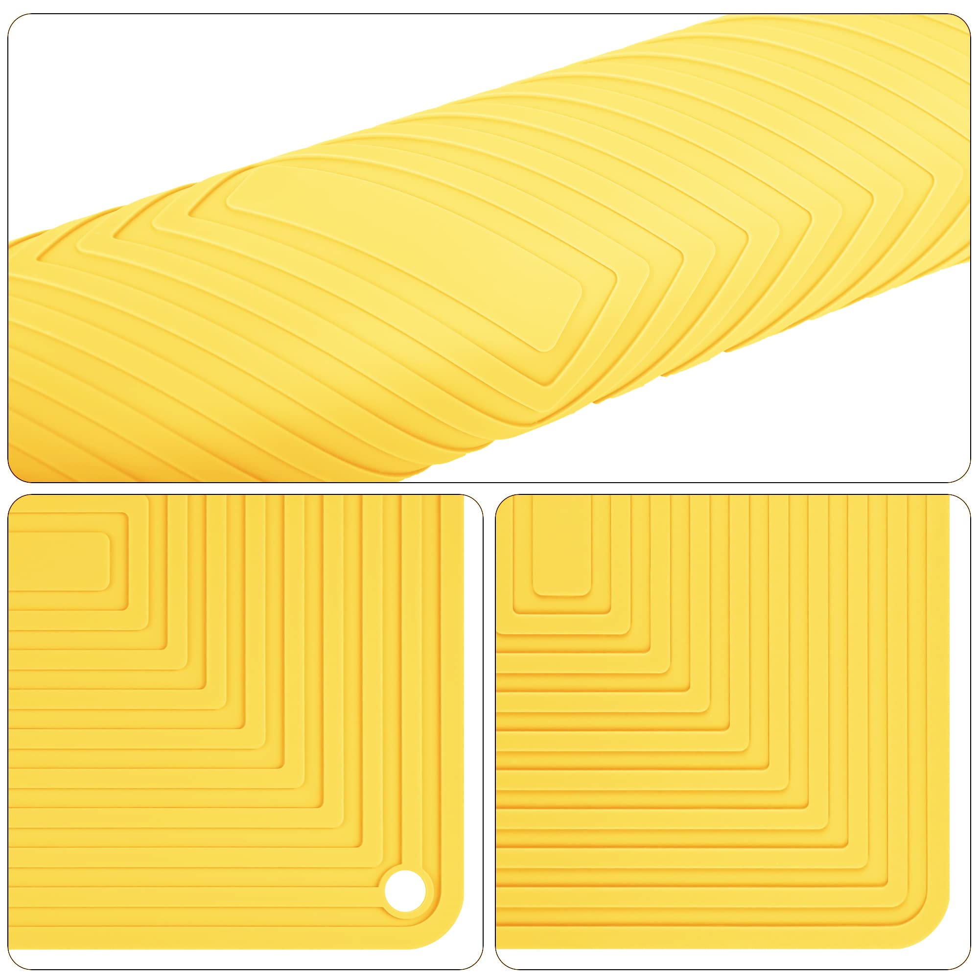 Smithcraft Silicone Trivets For Hot Dishes, Pots & Pans, Yellow Hot Pads For Kitchen Counter, Multi-Purpose Heat Resistant Mat,