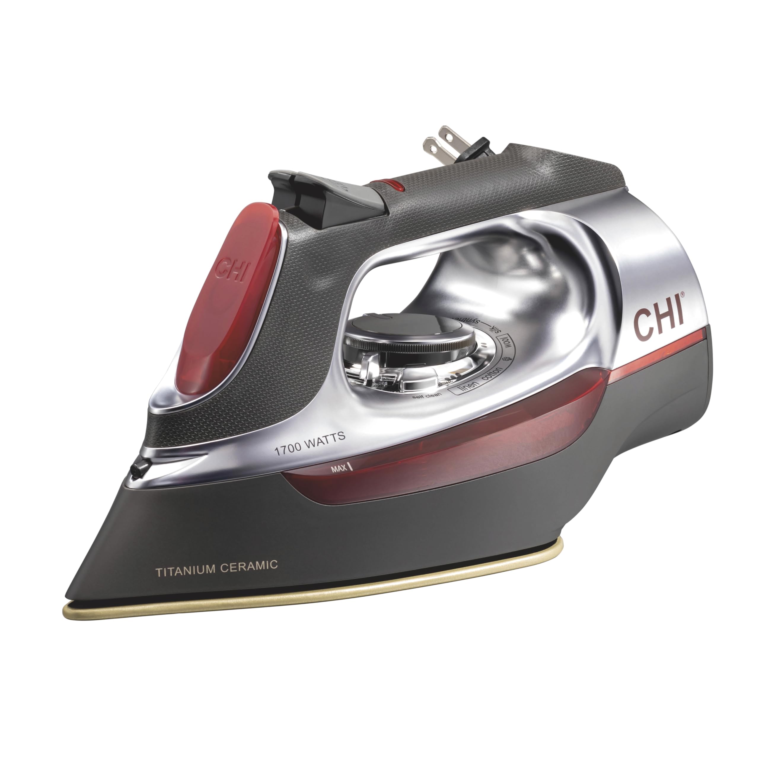 Chi Steam Iron For Clothes With Vertical Steam Burst, 1700 Watts, 8inch Cord