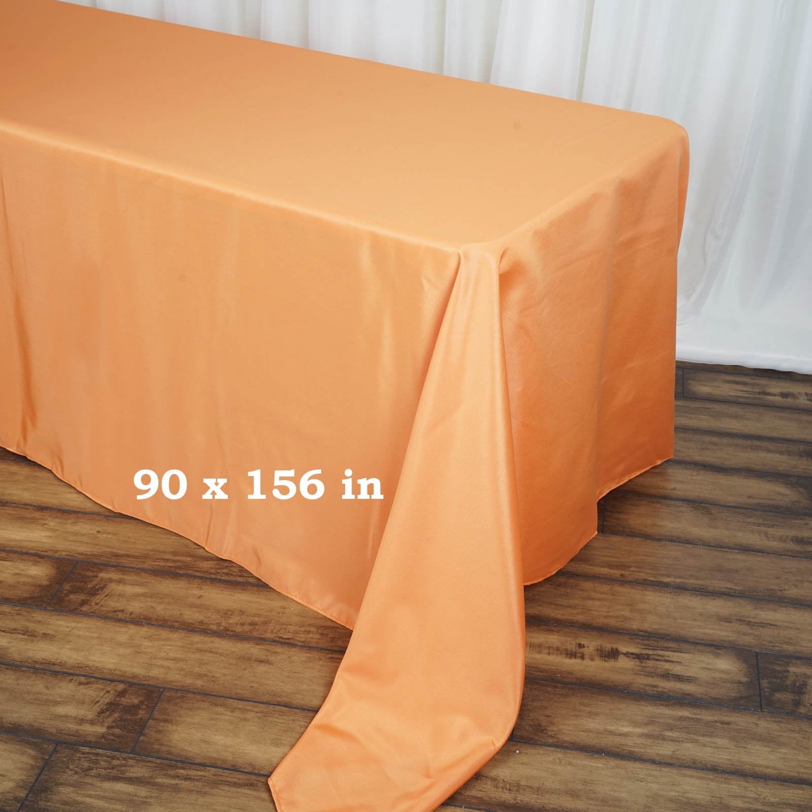 Tableclothsfactory Orange 90X156 Polyester Rectangle Tablecloths