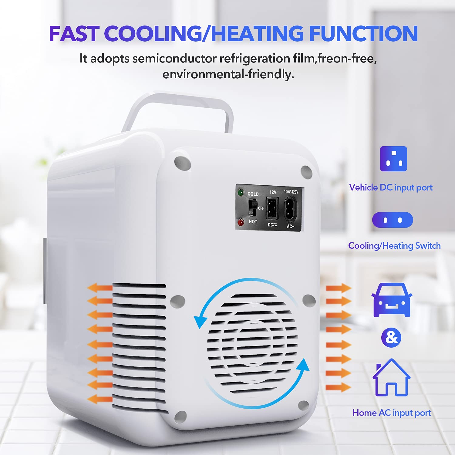 Yeaxin Mini Fridge 4 Liter/6 Can Compact Refrigerators Portable Cooler And Warmer Ac/Dc Thermoelectric System For Makeup Skincar