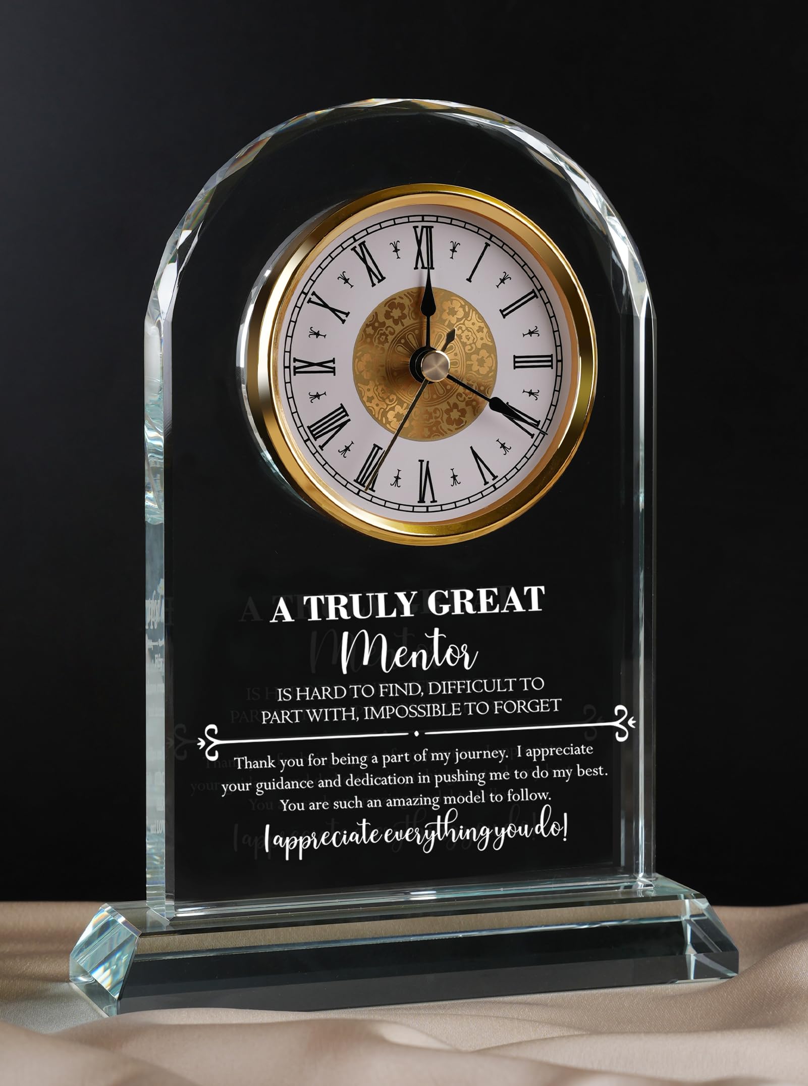Wintaim Mentor Gift For Women & Men Glass Desk Clock - Thank You For Helping Me Grow | Boss & Teacher Appreciation, Coworker, Co