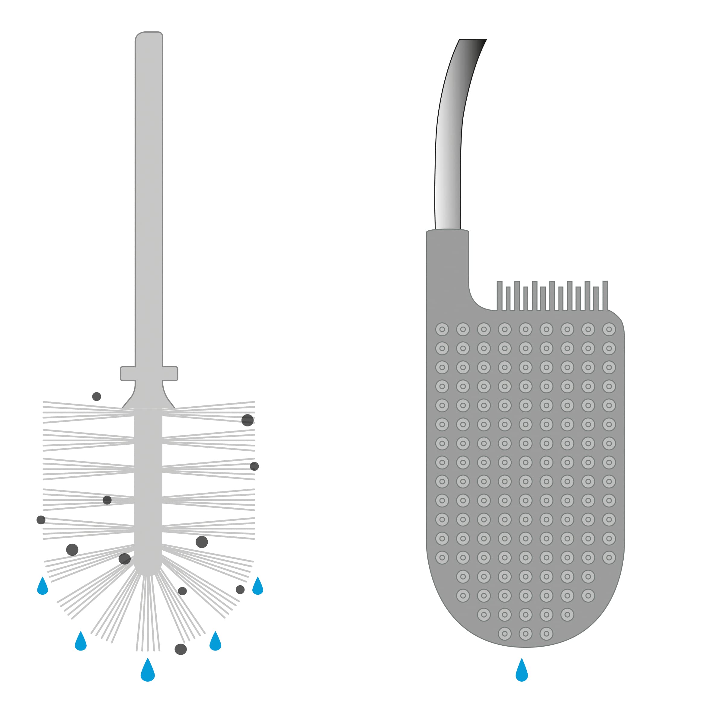 Joseph Joseph Flex Lite Silicone Toilet Brush With Slimline Holder Set, Flexible Head, Drip, Anti-Clog Deep Clean, 1 Ea, Grey/Wh