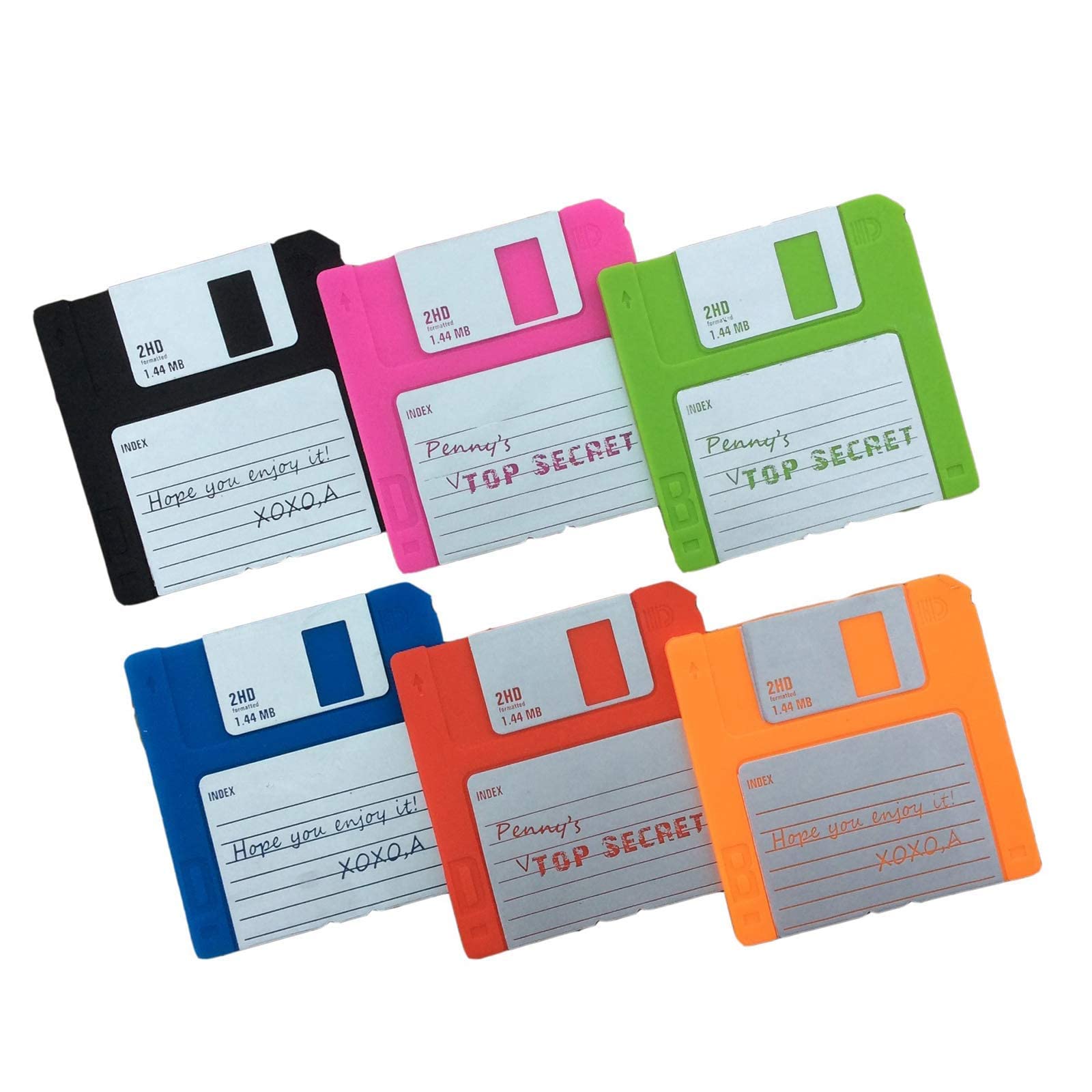Aliance Set Of 6 Silicon Floppy Disk Coasters Fun - Retro Coasters - Durable Heat Resistant - Non Slip - Good Gift