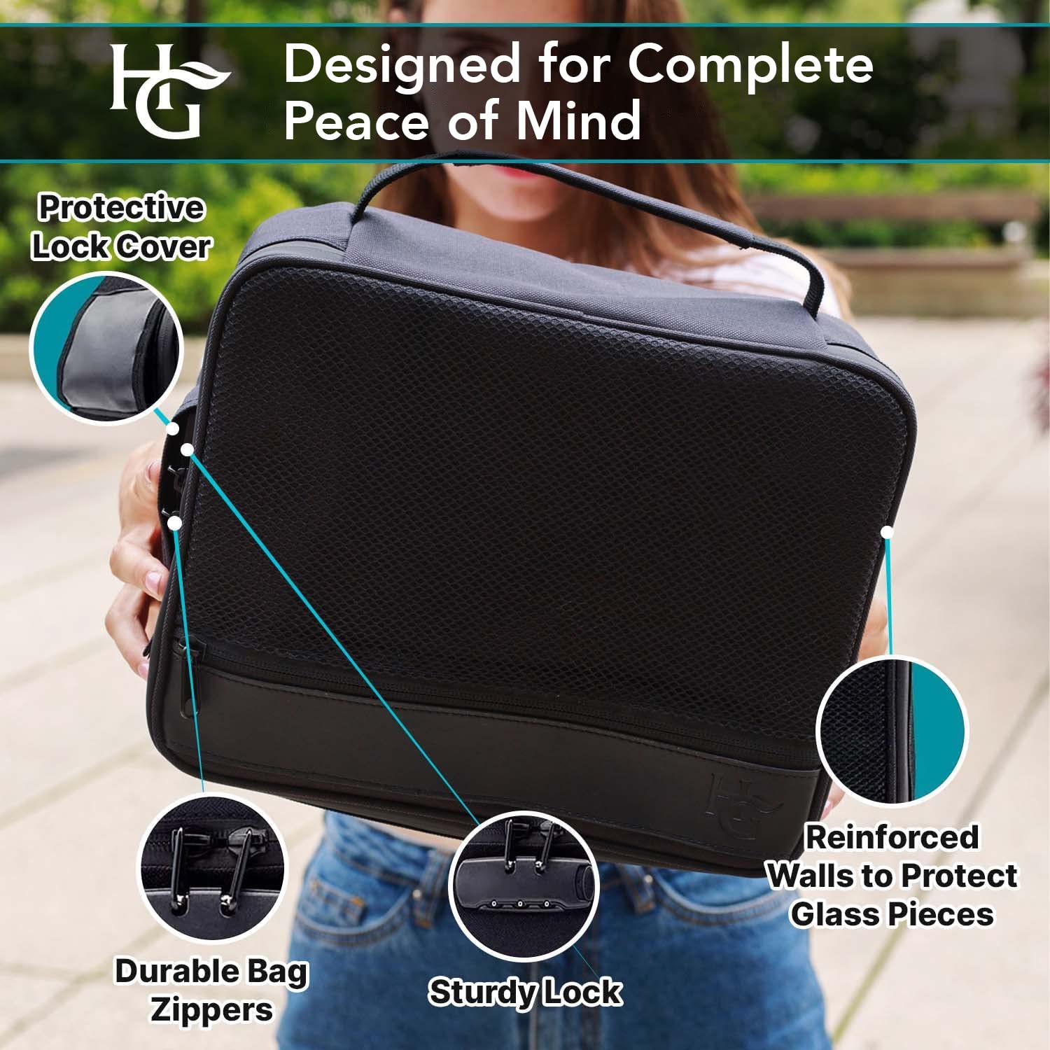 Herb Guard Xl Smell Proof Bag & Airtight Case With Combination Lock (Container Holds Up To 5 Ounces) - Includes Ykk Zippers, 250