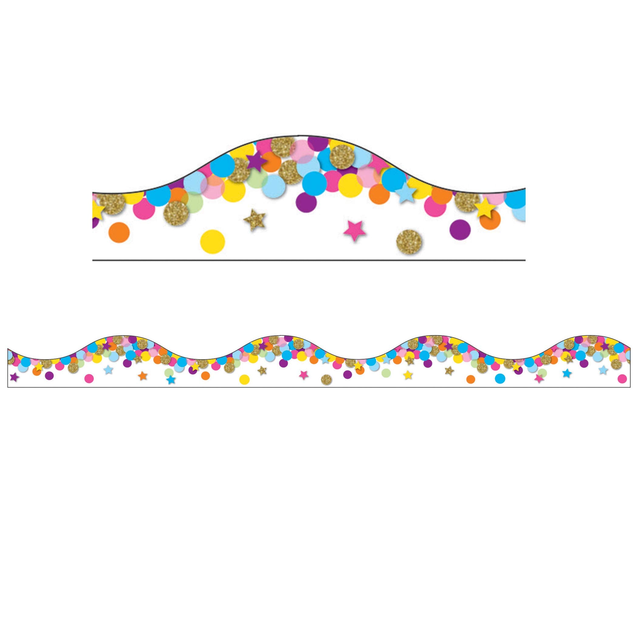 Ashley Productions ASH11421BN Magnetic Scallop Border, 12 x 1, Confetti, 5 Packs