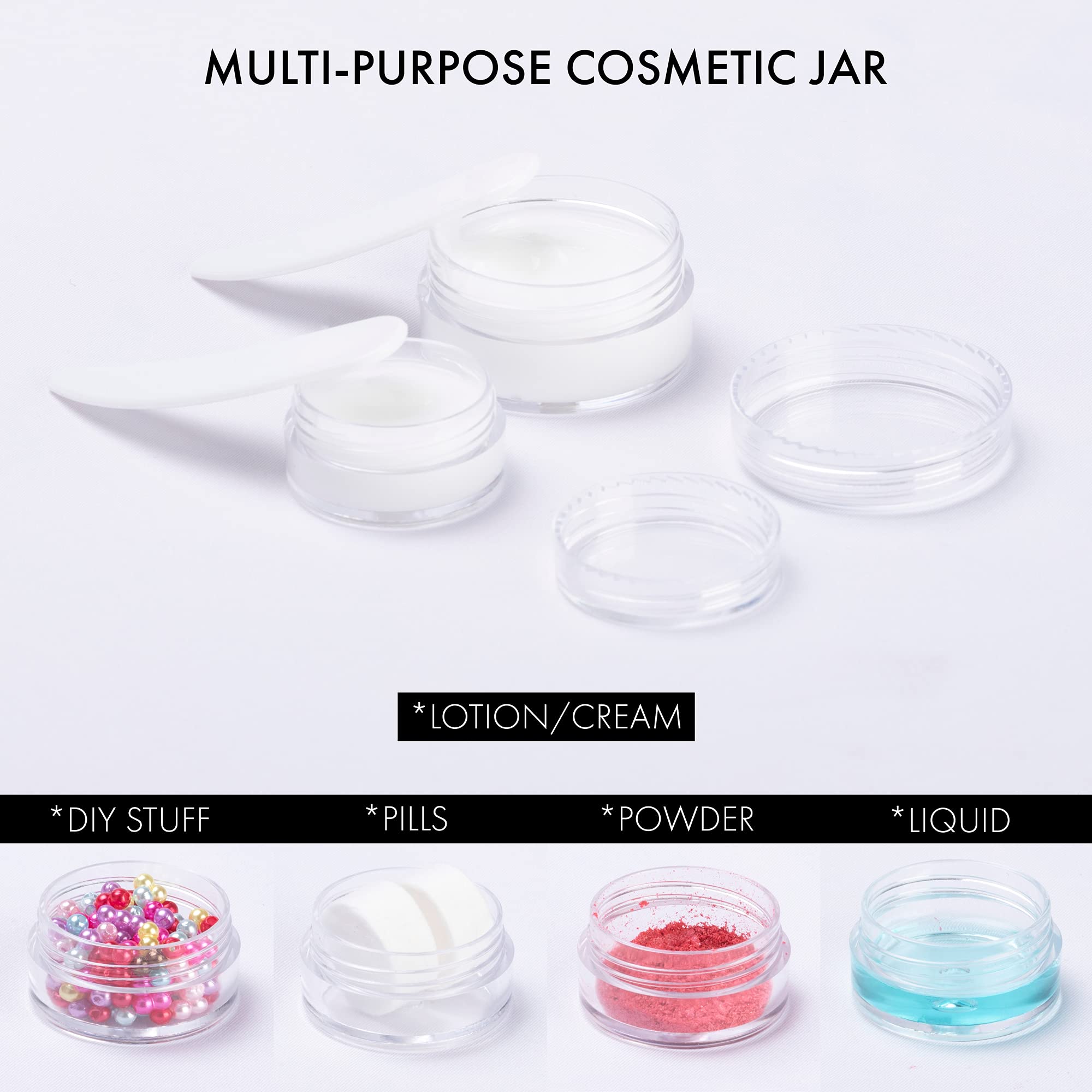 60Pcs 3 Gram Plastic Cosmetic Containers With Lids For Lotion, Creams, Toners, Lip Balms, Makeup Samples Jars Bpa Free (3G-60Pcs