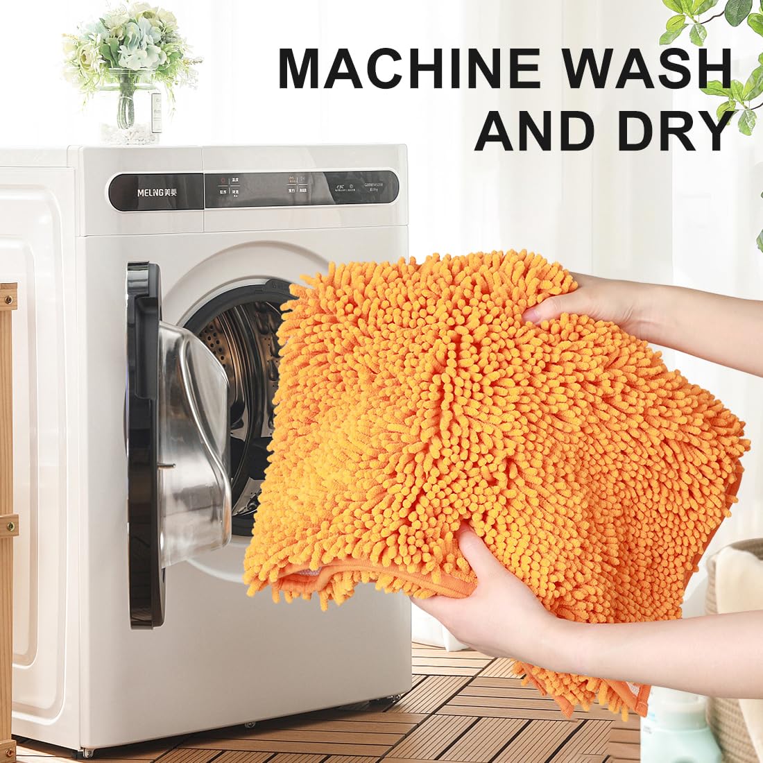 Vctops Plush Chenille Bath Rugs Extra Soft And Absorbent Microfiber Shag Rug, Non-Slip Runner Carpet For Tub Bathroom Shower Mat