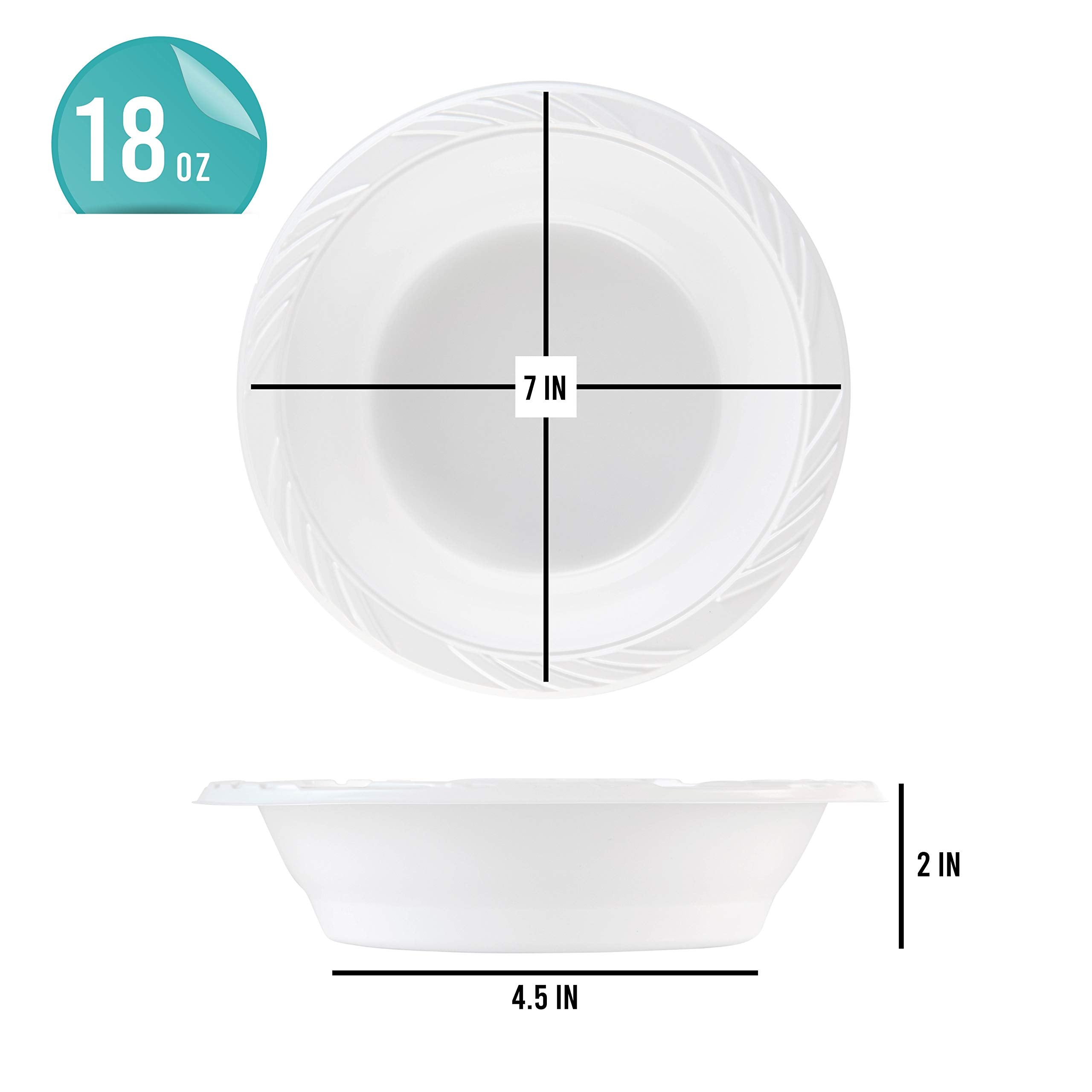 Plasticpro 200 Count Disposable 18 Ounce White Plastic Soup Bowls