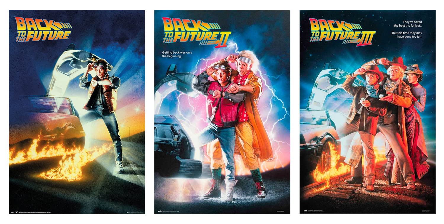 Back To The Future Parts I, Ii & Iii - Movie Poster Set (Regular Styles - Sans Credits) (Size: 24'' X 36'' Each)