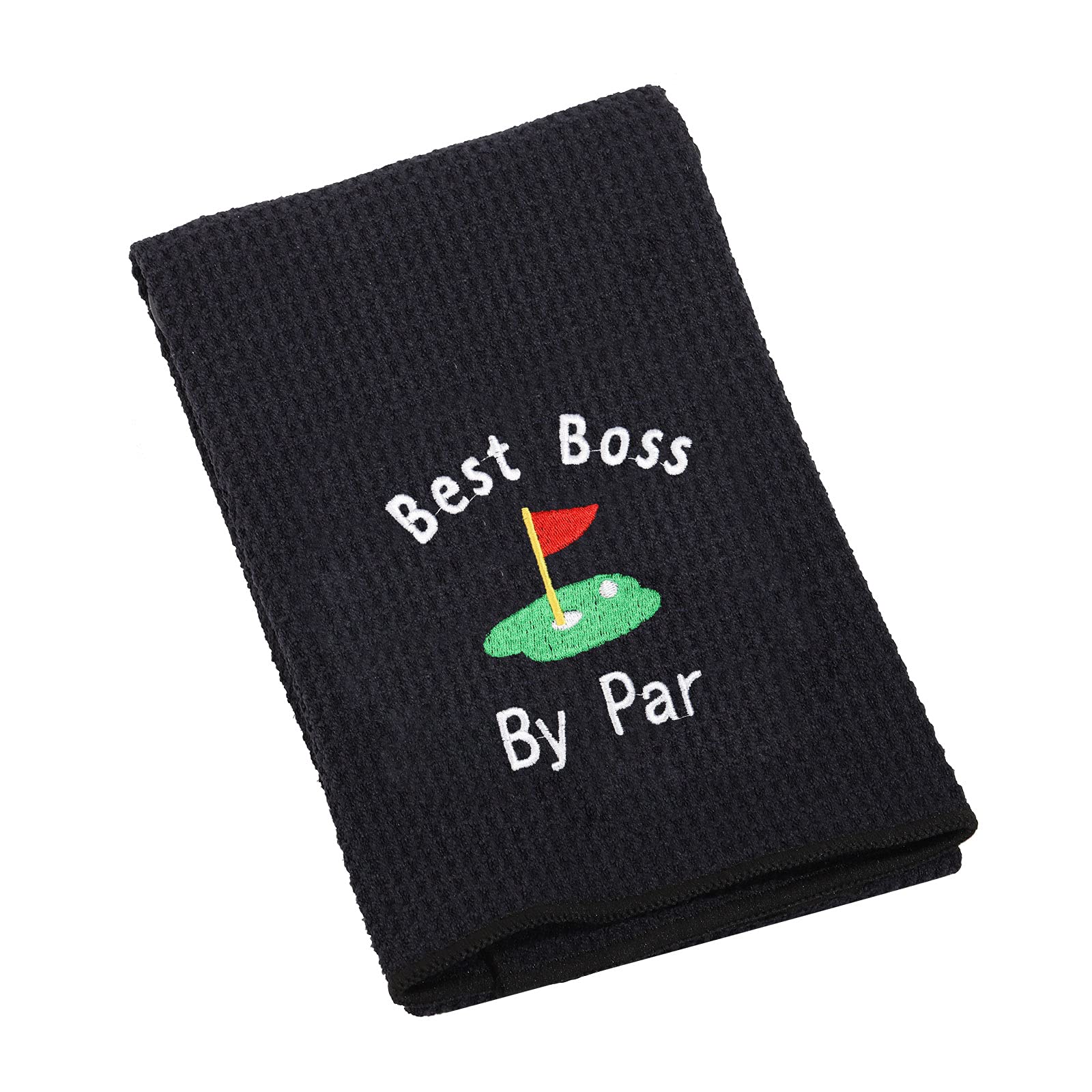 Levlo Boss Gift Funny Golf Towel Gift For Golfer Best Boss By Par Golf Embroidered Golf Towel Gift Boss'S Day (Best Boss- Black)