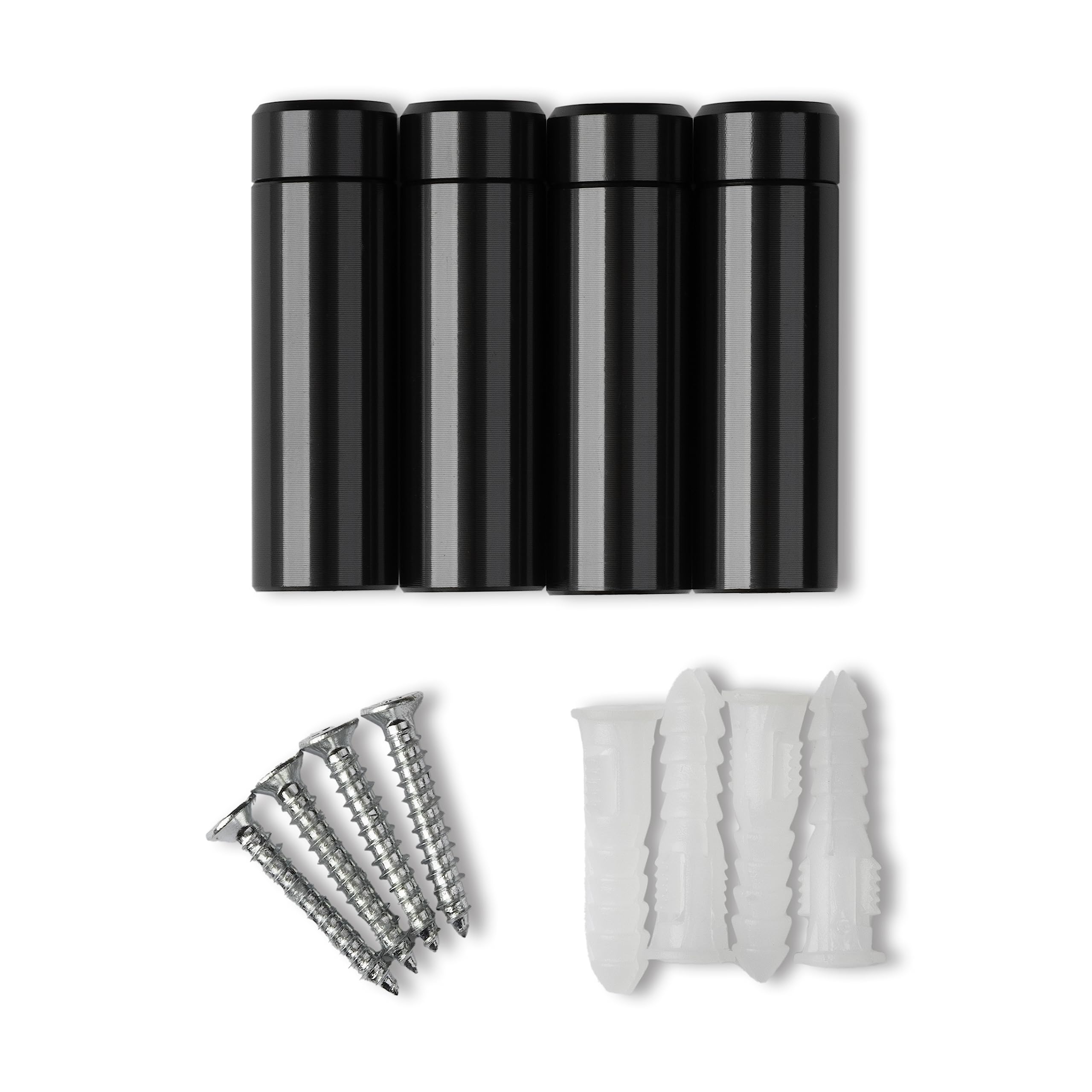 Wexel Art 1.5'' Graphite Stainless Steel Mounting Hardware For Acrylic Floating Frames (Pack Of 4)
