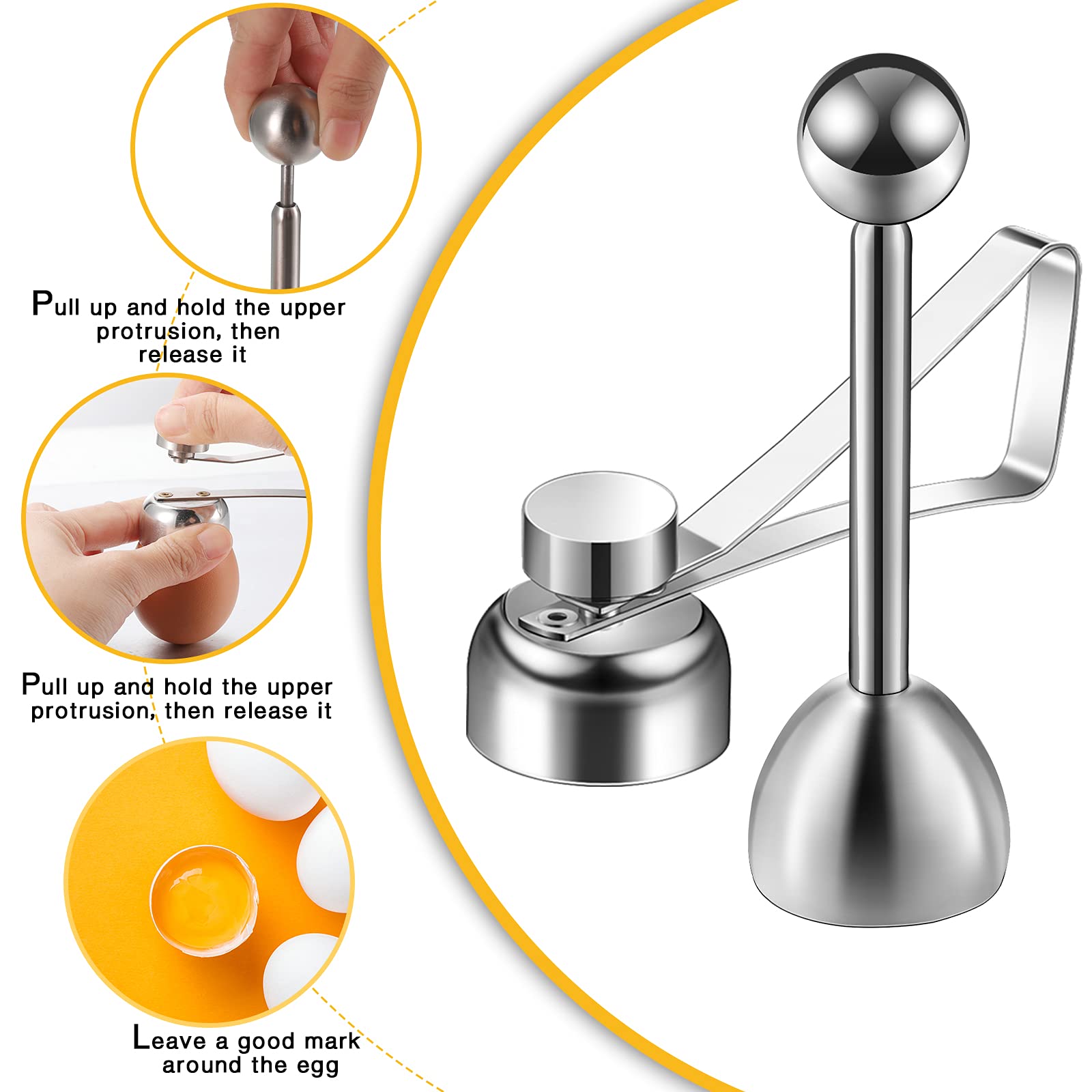 14 Pieces Egg Cup Set Egg Topper Boiled Egg Holder Stainless Steel Egg Opener Egg Spoon For Kitchen Tool