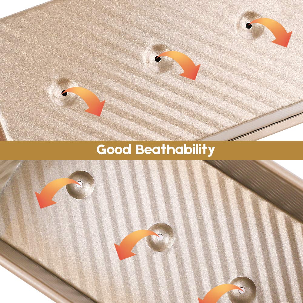 Amagabeli Nonstick Bakeware Loaf Pan With Cover 8.4   X4.5   X4.1    Carbon Steel Bread Toast Mold For Baking Flat Toast Box For