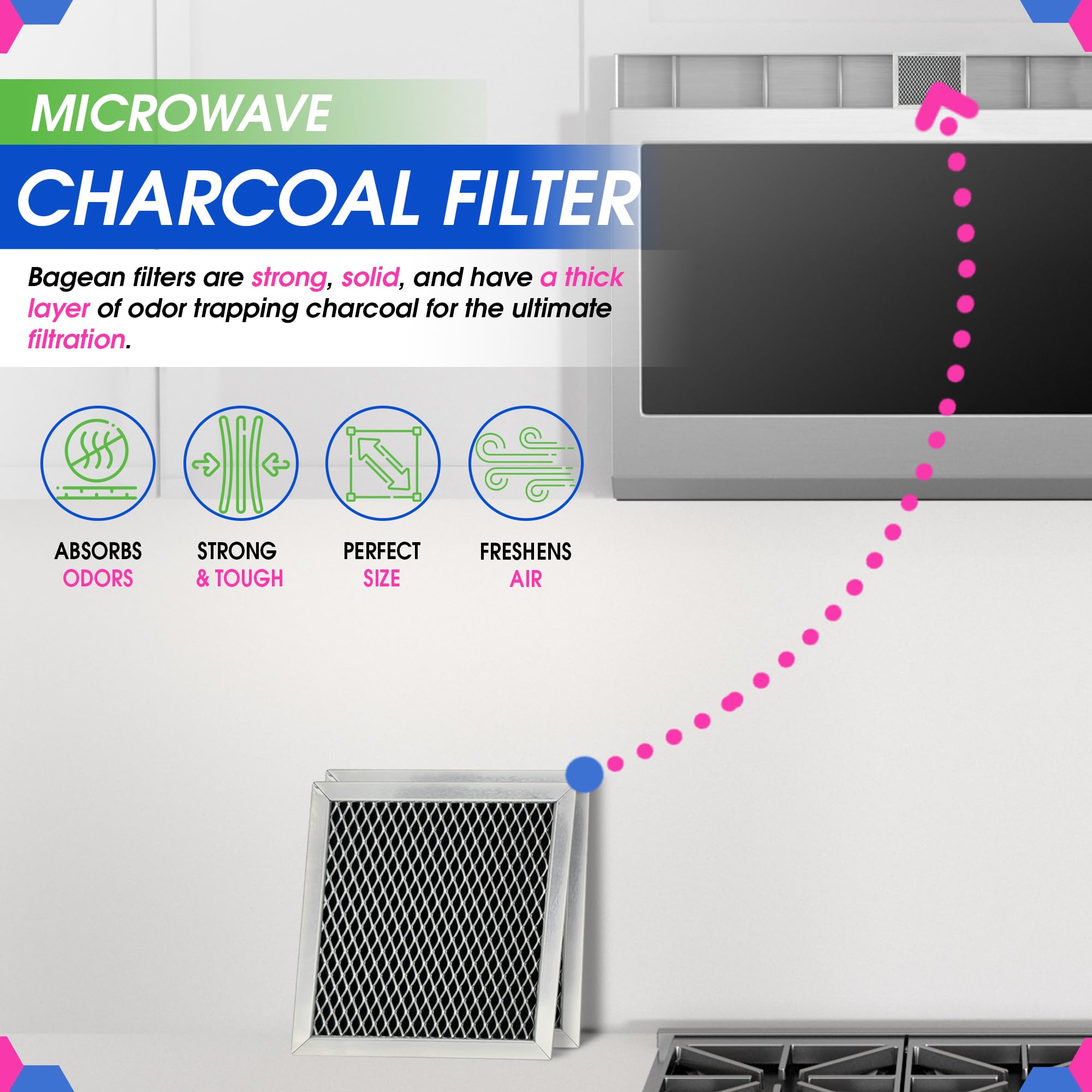Microwave Charcoal Filter 5.35    X 5.03    For 8206230A Maytag And Whirlpool Microwave Filter Replacement - Carbon Filter Fresh