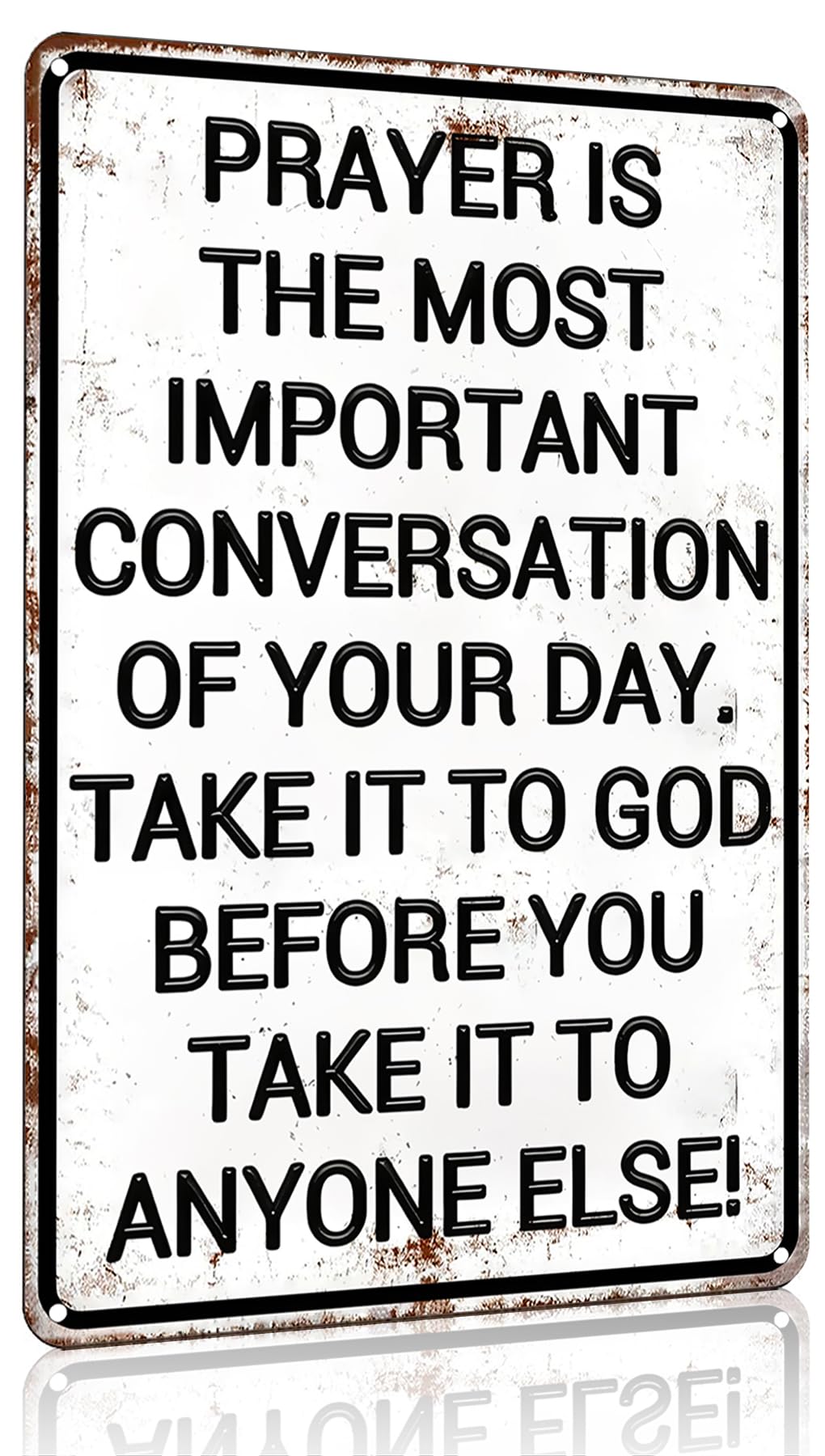 Smilelife Christian Gifts for Men Women Prayer Is The Most Important Conversation of Your Day Vintage Tin Sign Religious Metal W