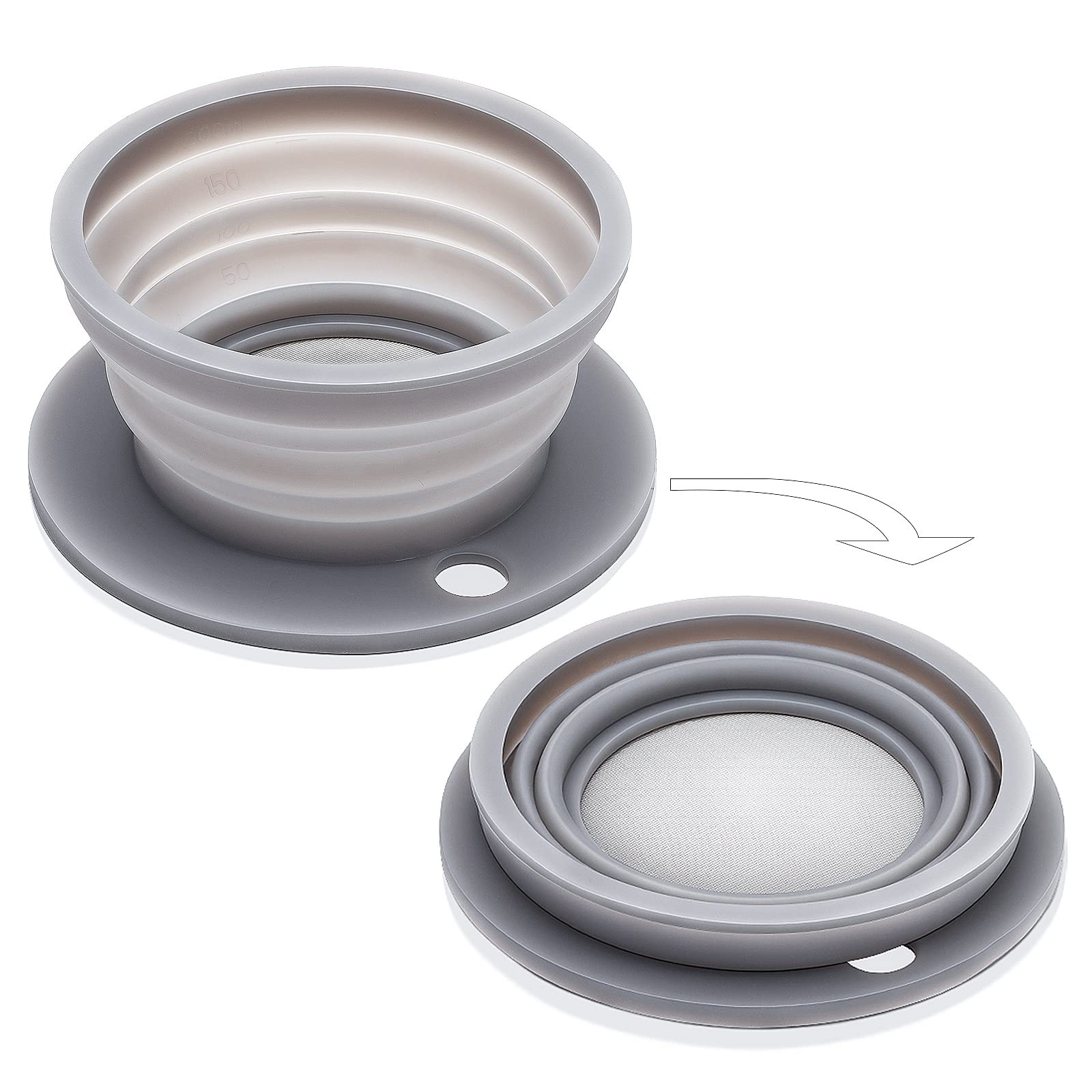 Mqqfu Paperless Collapsible Pour Over Coffee Dripper, Portable Reusable Pour Over Coffee Maker With Stainless Steel Mesh Screen,