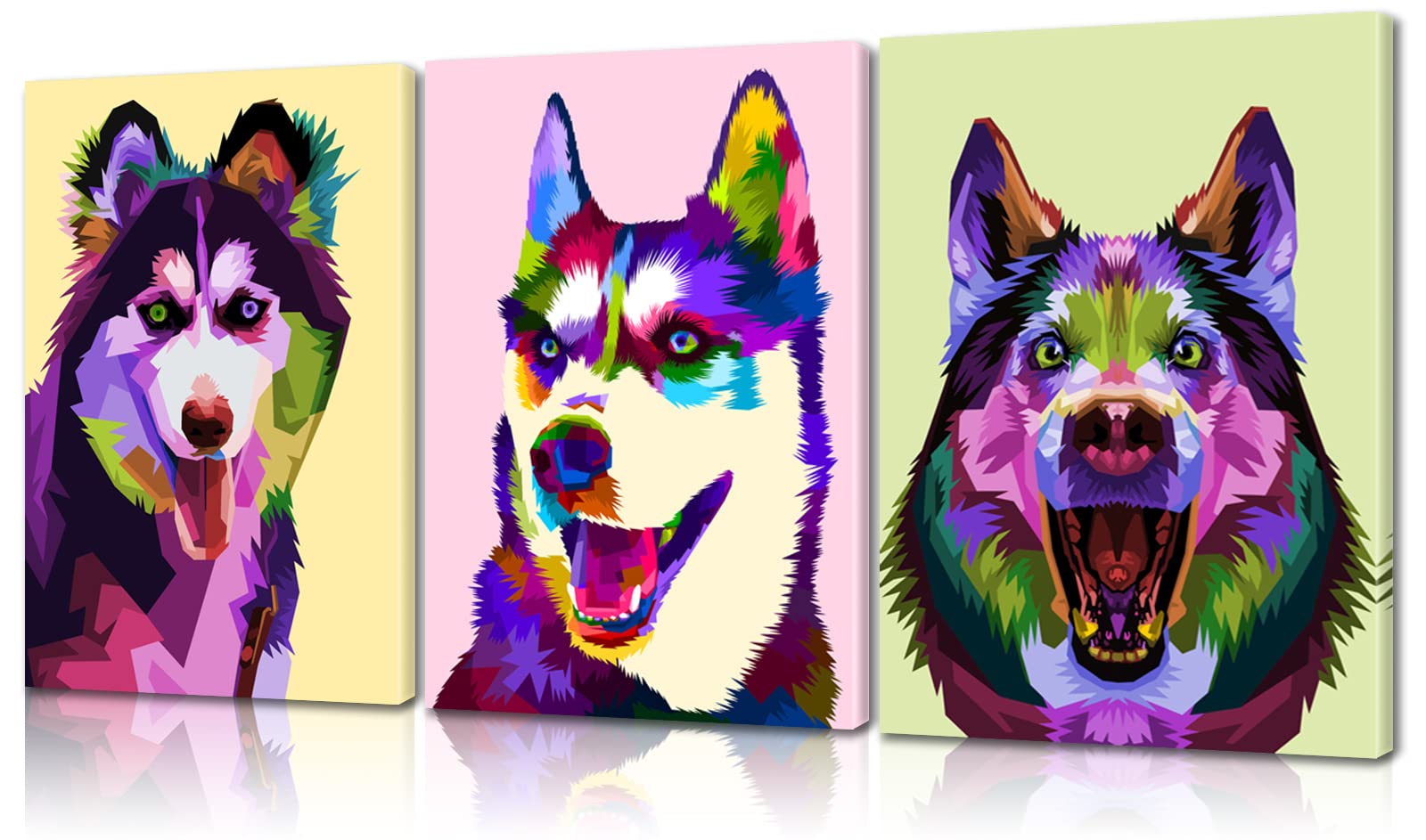 3 Pieces Dog Wall Art Animal Wall Art Husky Wall Art Dog Wall Decor Dog Poster Animal Decor Dog Painting Animal Poster Pet Decor