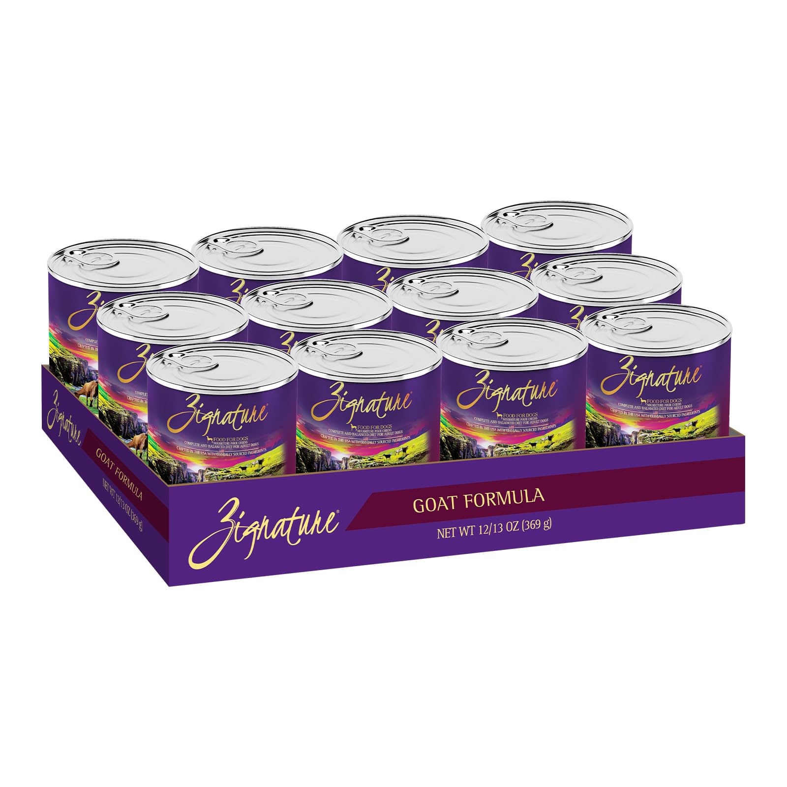 Zignature Goat Formula Grain-Free Wet Dog Food 13Oz, Case Of 12