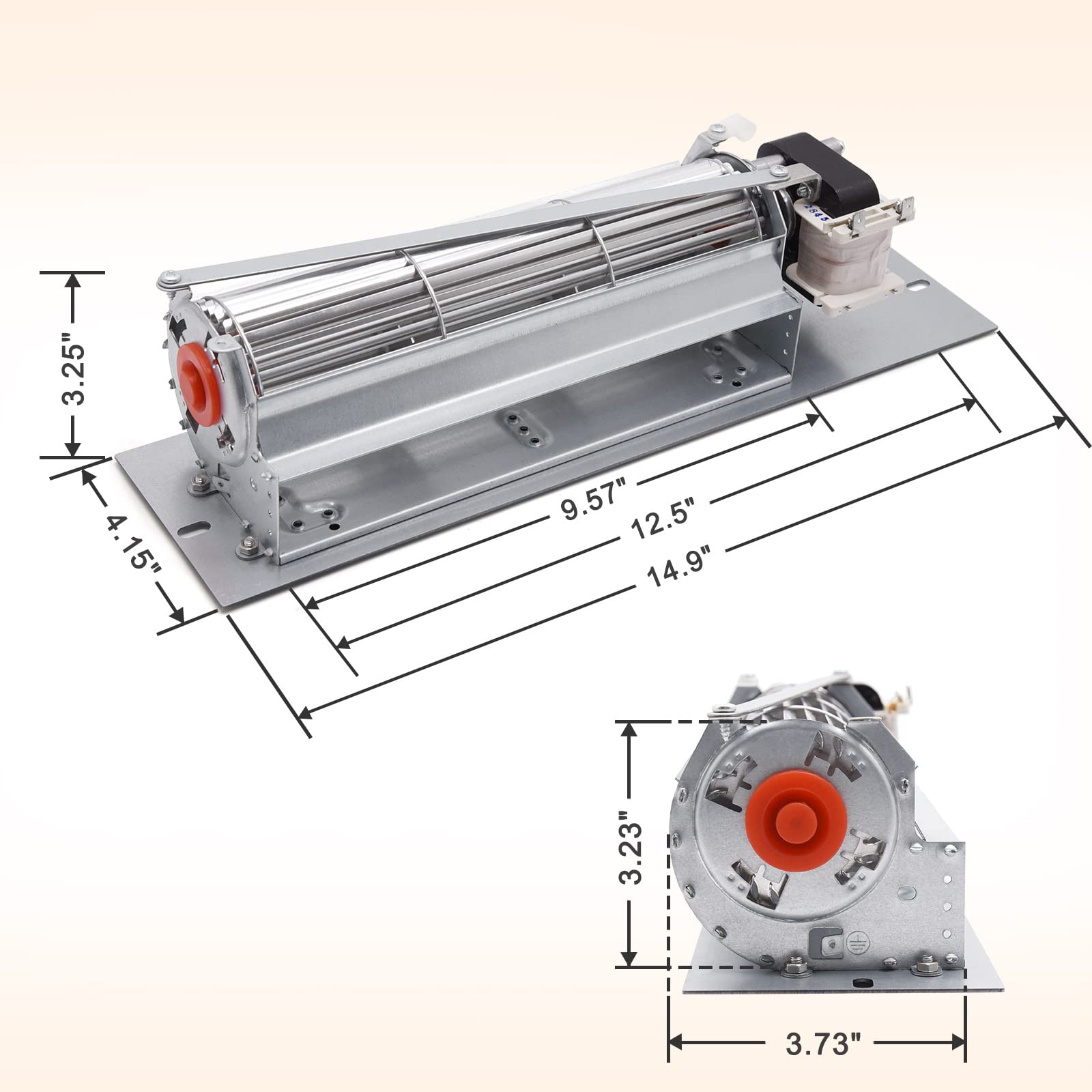 Adviace Replacement Fireplace Blower Fan Kit, Model 24-K, Aluminum, Silver, Fits Majestic 36BDVR Series