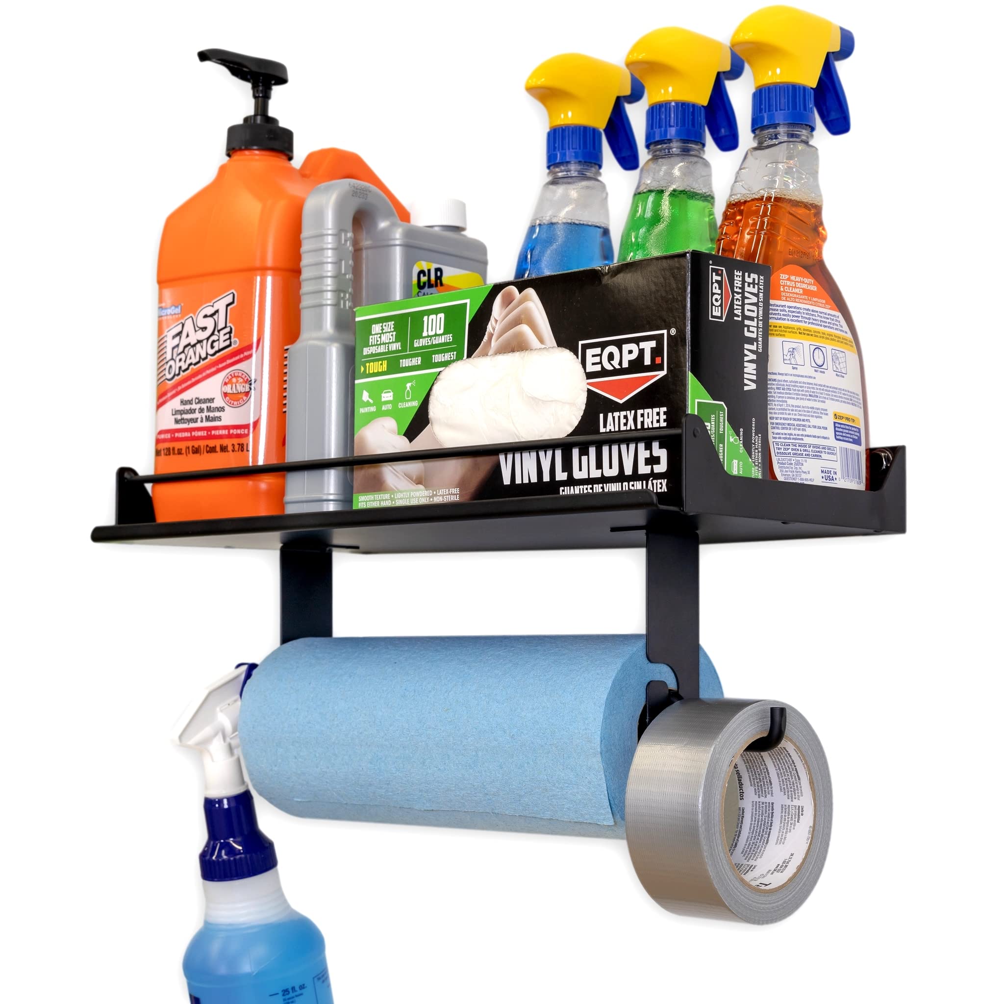 Storeyourboard Paper Towel Holder, Wall Mount Shelf, Holds 50 Lbs, Garage, Home, Quick Clean Station