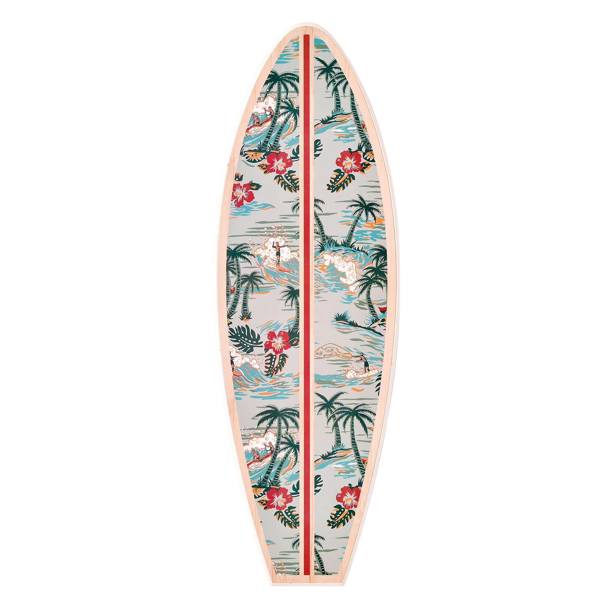 American Art Decor Kona Coast by Reyn Spooner 50th State Island Paradise Surfboard Plaque - 8 x 24