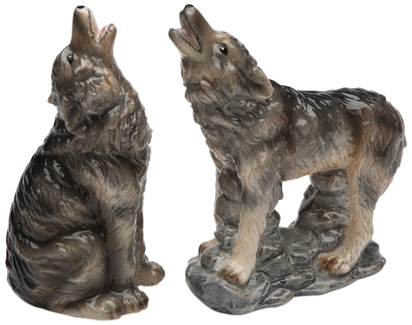 Cosmos Gifts Pair Of Wolves Salt And Pepper Set, 4-Inch