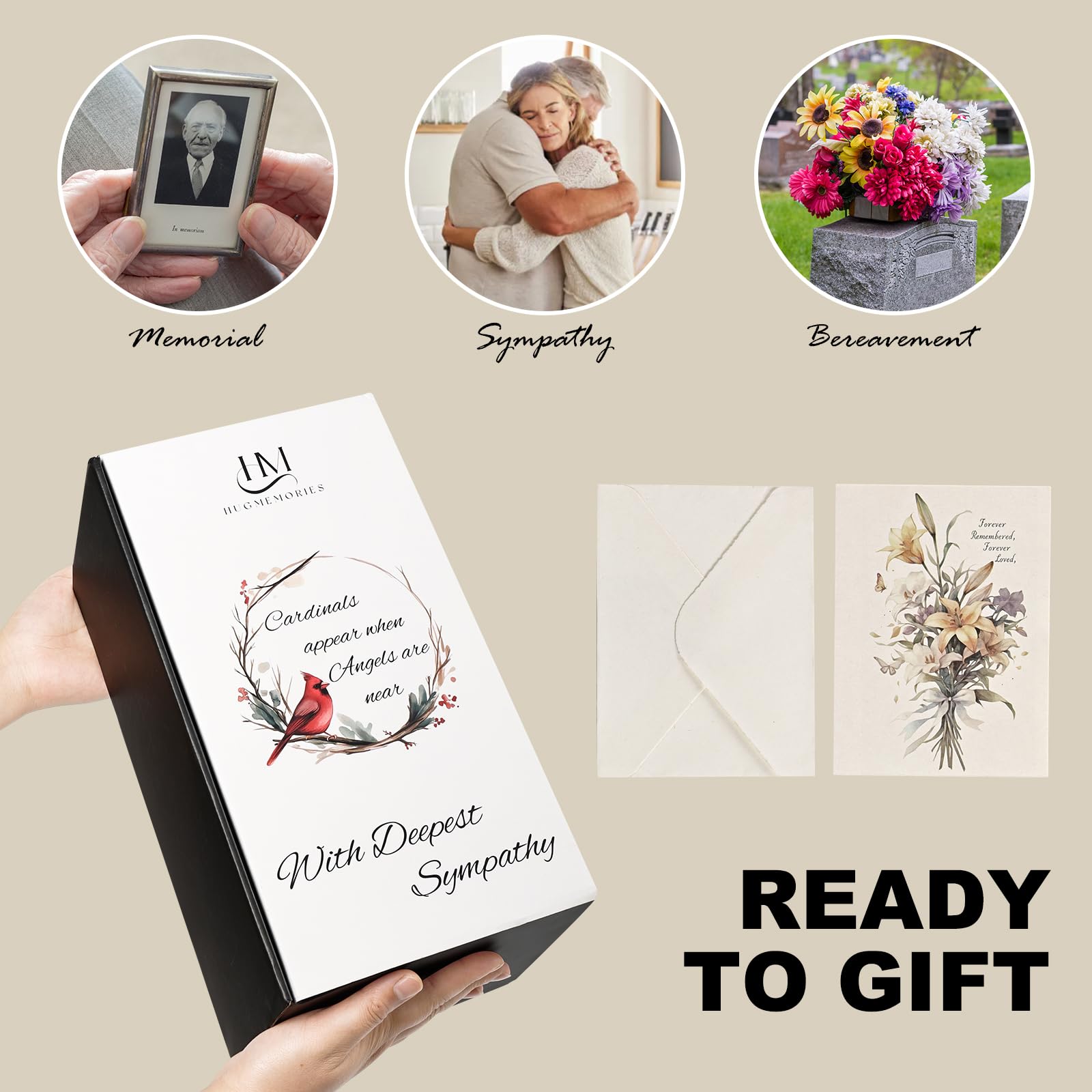 HugMemories Memorial Lantern - Bereavement Sympathy Gifts for Loss of Loved One Mother Father, Thoughtful Funeral Gifts in Memor