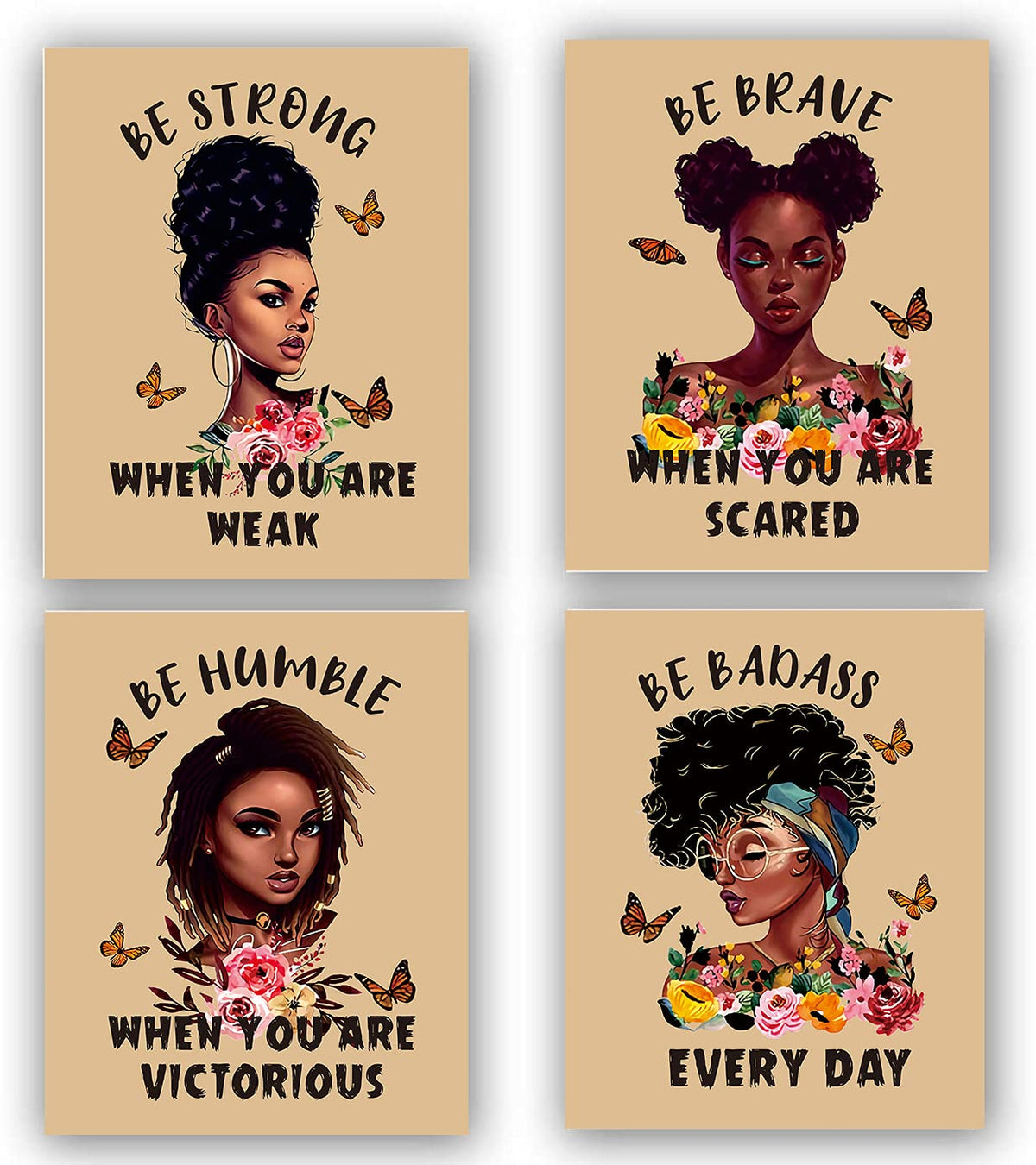 Motivational Black Girl Wall Art,Black Girl Inspirational Quotes Art P ...
