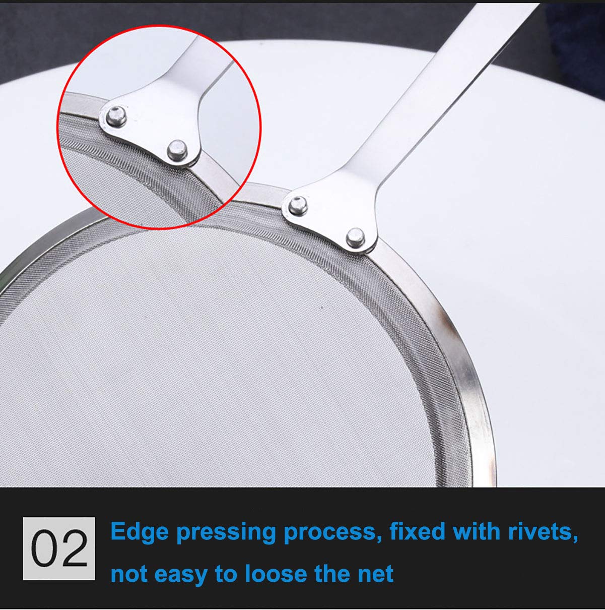 Strainers Fine Mesh, Sus 304 Premium Stainless Steel Fine Mesh Food Strainer Kitchen Colander Sieve Sifter Hand-Held Oil Spoon S