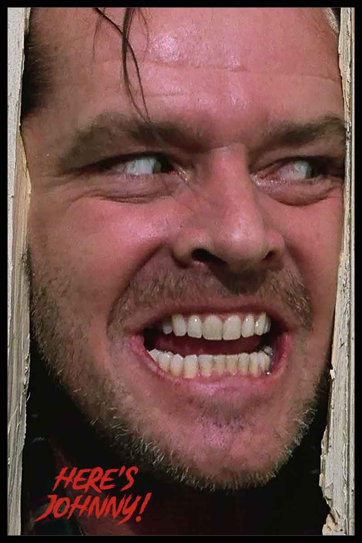 Buyartforless The Shining 1980 - Here'S Johnny 36X24 Movie Art Print Poster Jack Nicholson, White, Red, Black, Tan