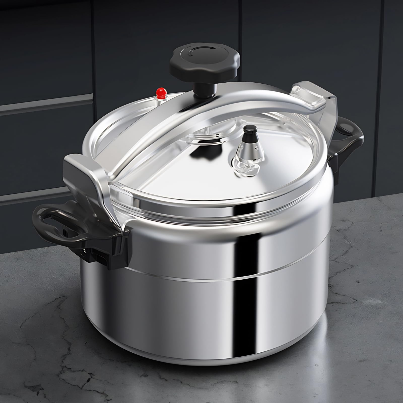 Aluminum Pressure Cooker, 5L Explosion Proof Pressure Canner with Easy Lock Lid, Pressure Cooker for Gas Stove Induction Cooker,