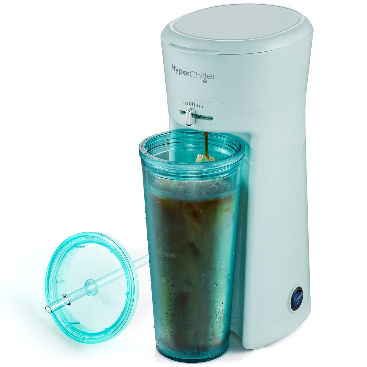 Hyperchiller Ehc824 Iced & Hot Coffee Maker, Adjustable Flow/Strength Lever, Includes 20 Oz. Tumbler & Reusable Straw, Compatibl