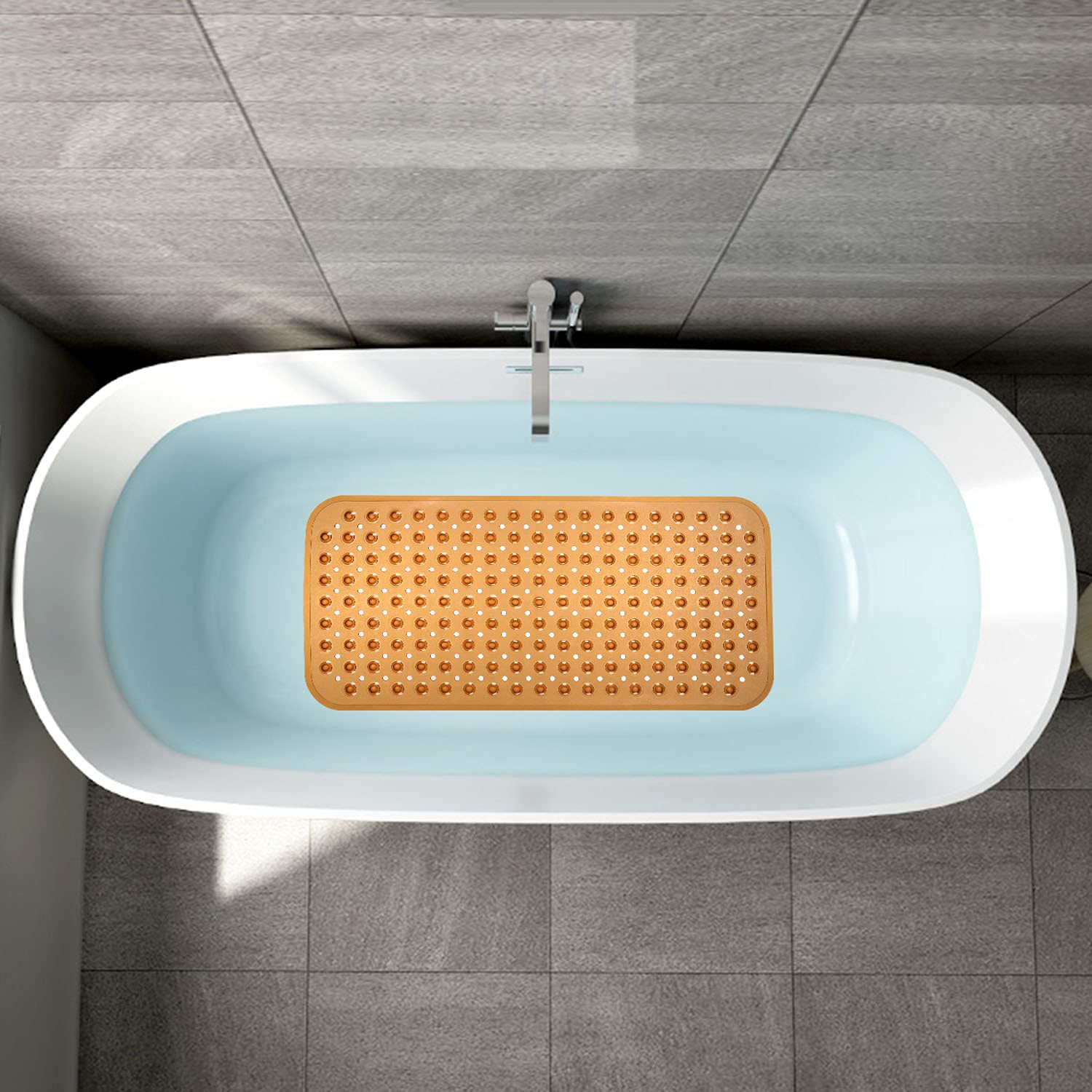 Yinenn Bath Tub Shower Stall Mats 31X15.5 Inch Non-Slip And Latex Free, Bathtub Mat With Suction Cups, Machine Washable Bathroom