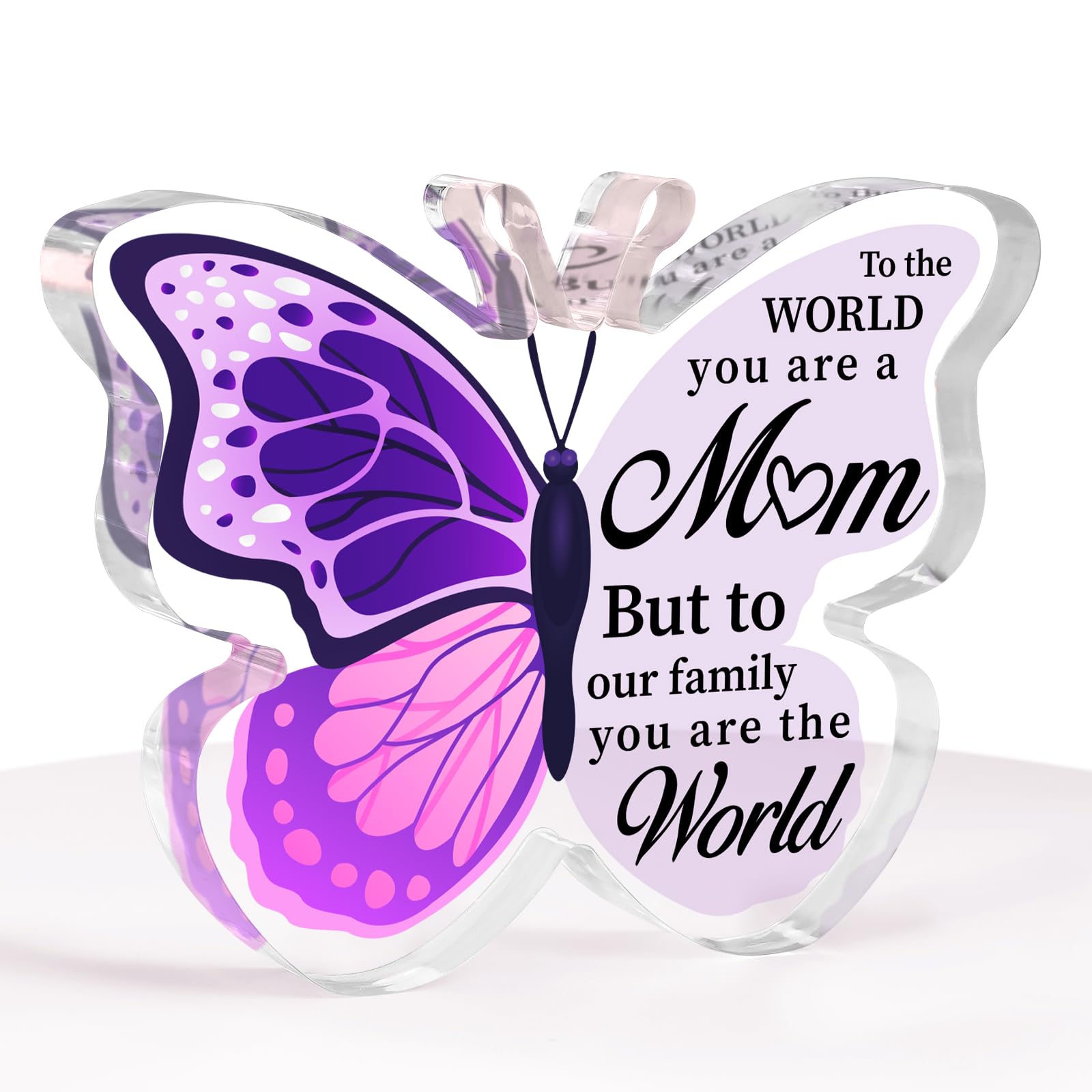 Gifts for Mom - Engraved Butterfly-shaped Acrylic Plaque 3.9x3.3 inch, Mom Christmas Gifts, Mom Birthday Gifts, Birthday Gifts f