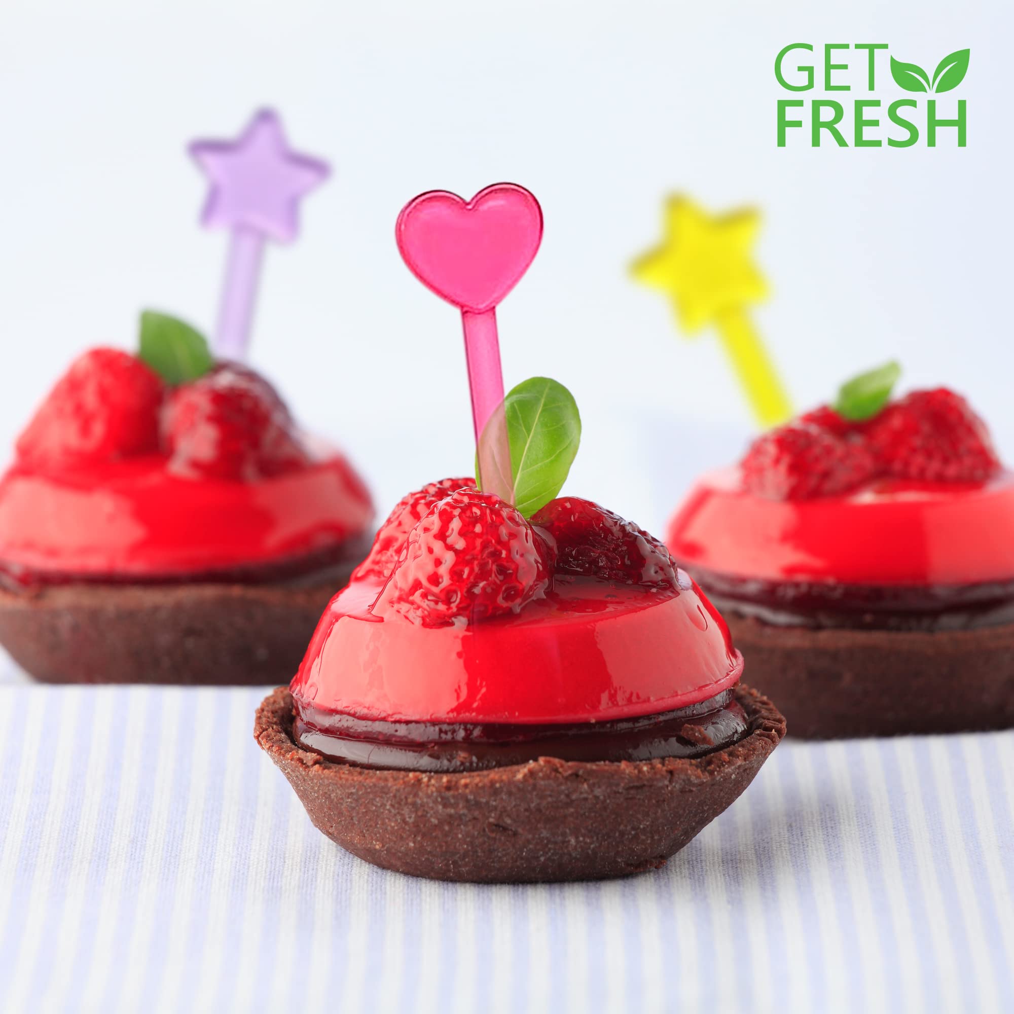 Get Fresh Forks For Kids - 30 - Picks For Kids Fruit Forks Bento Box Picks Reusable Mini Toothpick Sticks Heart Dessert Forks Fo