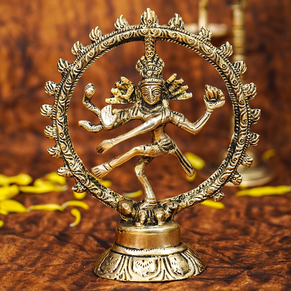 Ekhasa 100% Pure Brass Nataraja Statue for Home Decor | Nataraja Idol for Office Desk | Natraj Murti for Gift | Natraj Statue fo