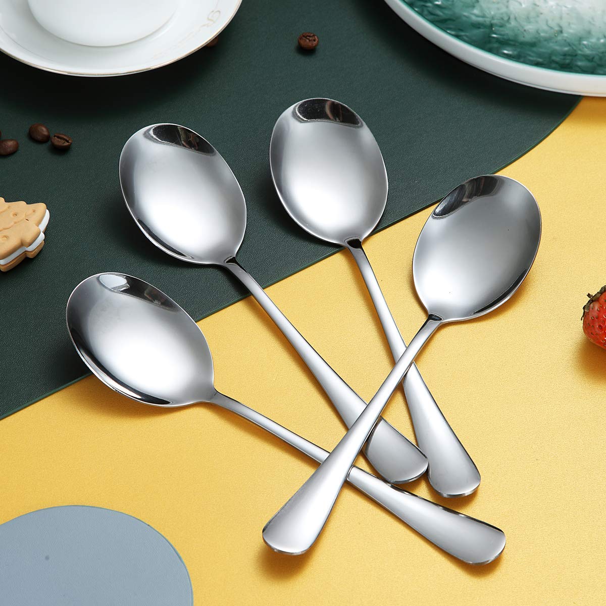 Serving Spoons 4 Pieces, Kyraton Serving Spoons, Include Solid Serving Spoon Stainless Steel Serving Utensils, Serving Set Packi