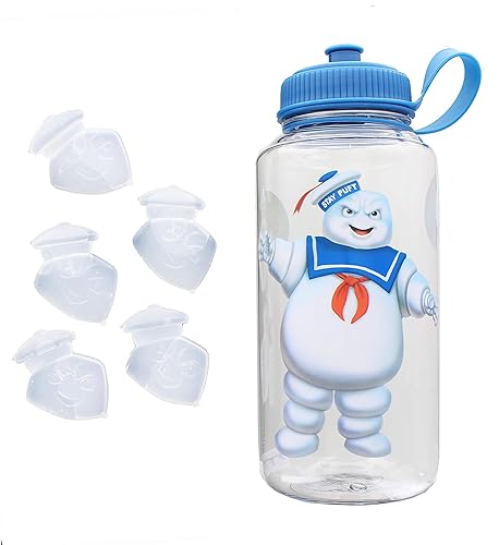 Ghostbusters Stay Puft 32Oz Plastic Water Bottle W/ Ice Cube Molds