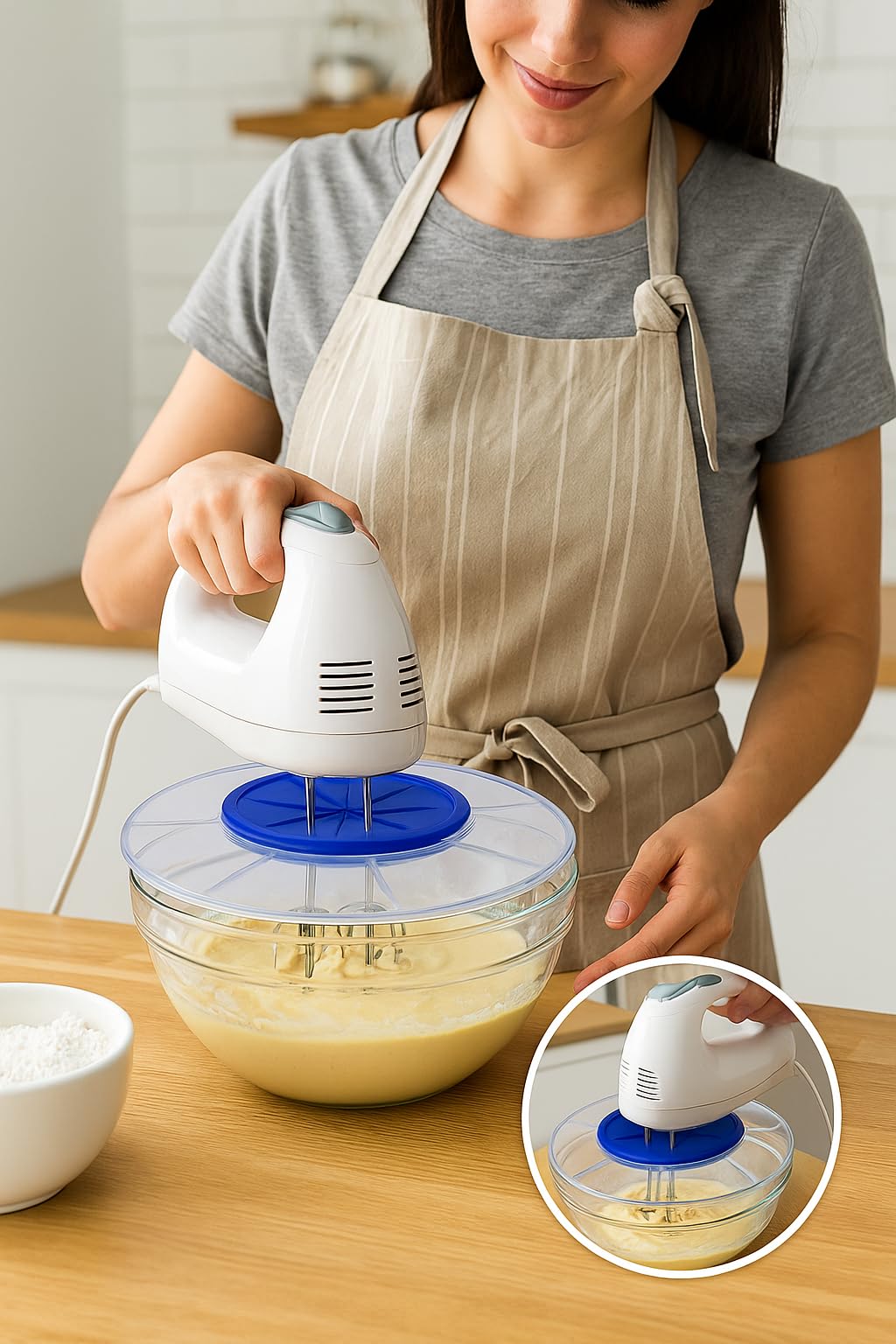Dependable Industries inc. Essentials 12'' Mixing Bowl Splatter Guard BPA FREE Fits Most Hand and Electric Mixers (1)